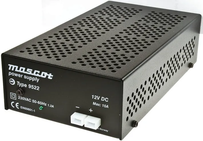 Adattatore AC/DC Mascot 12V cc, 10A, spina 2 pin UK