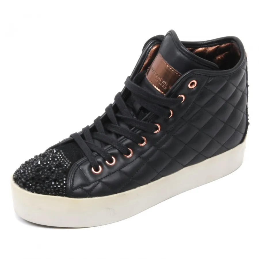 B6686 sneaker alta donna ALEXANDER SMITH LONDON scarpa nero shoe woman