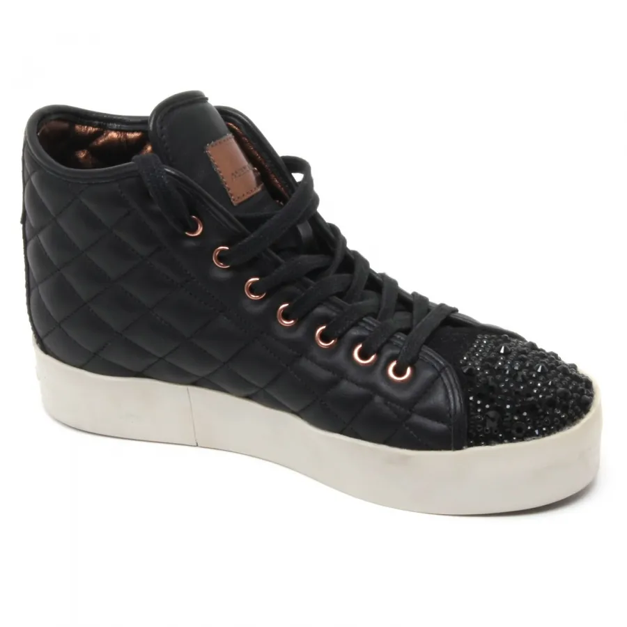 B6686 sneaker alta donna ALEXANDER SMITH LONDON scarpa nero shoe woman