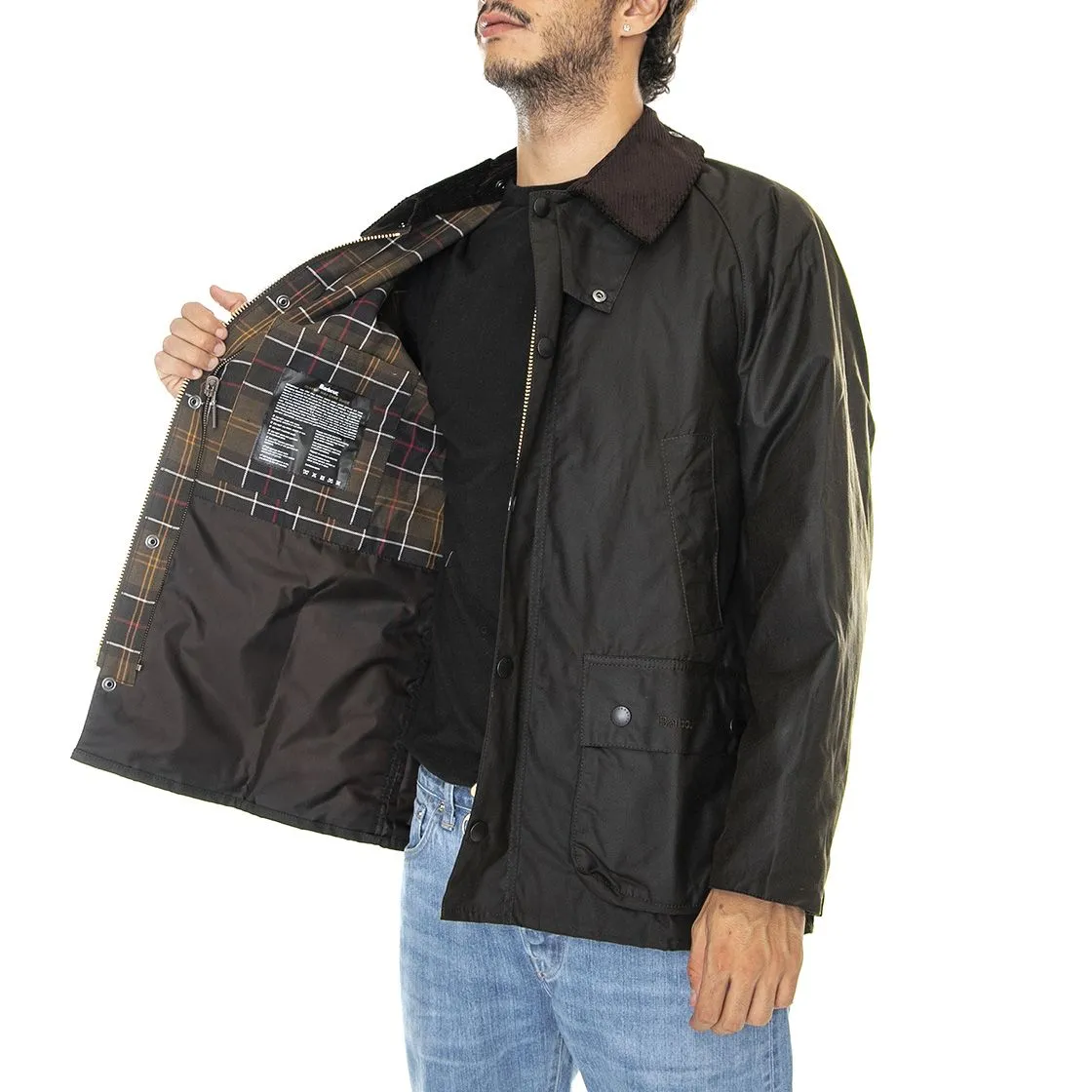 Barbour Classic Bedale Wax Jacket Olive - Giacca Invernale Uomo Marrone    