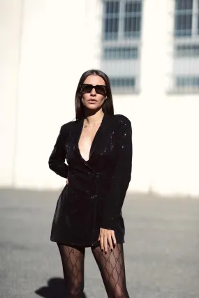 Blazer - vestito con paillettes - NERO