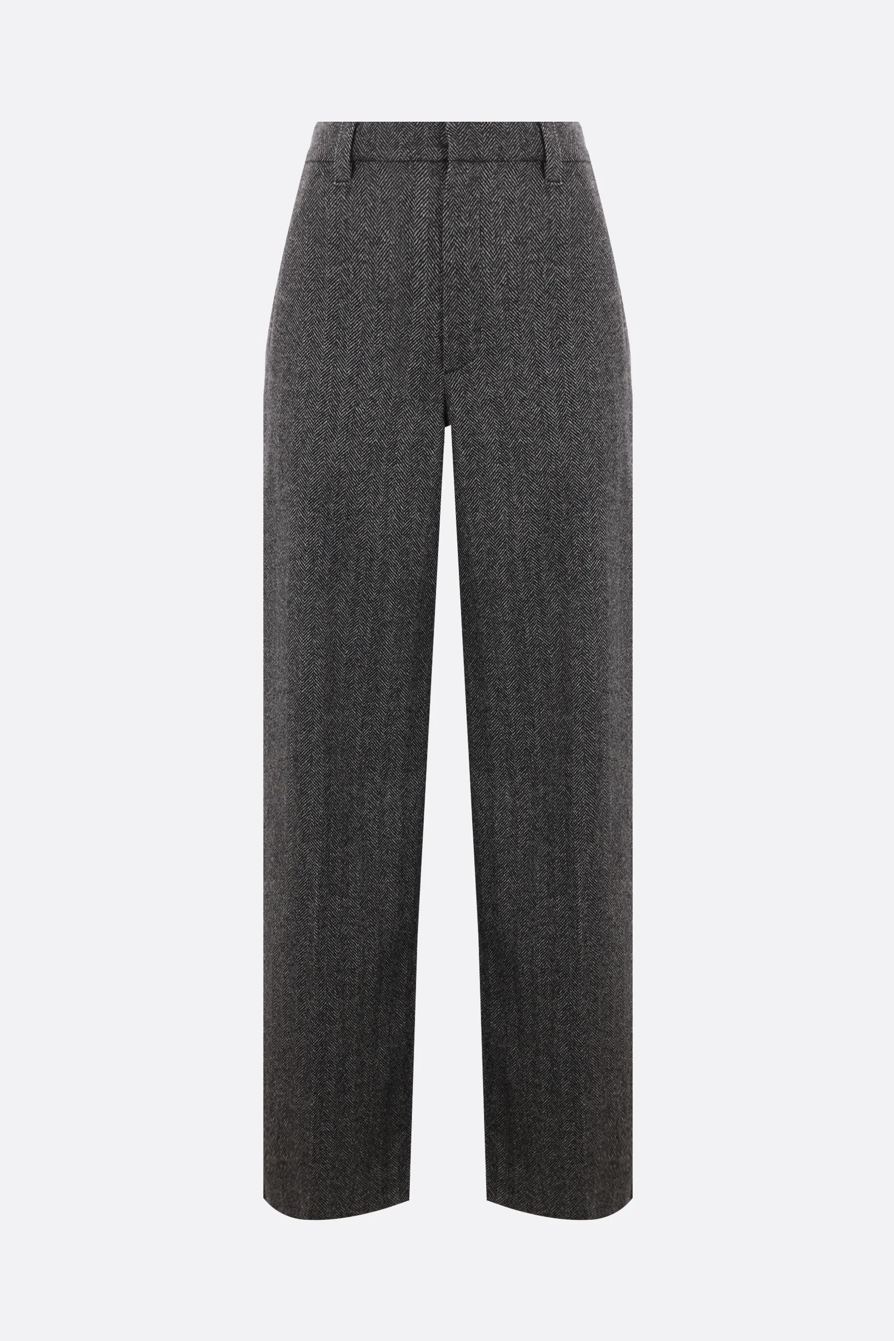  BRUNELLO CUCINELLI pantalone palazzo in misto lana spigata 