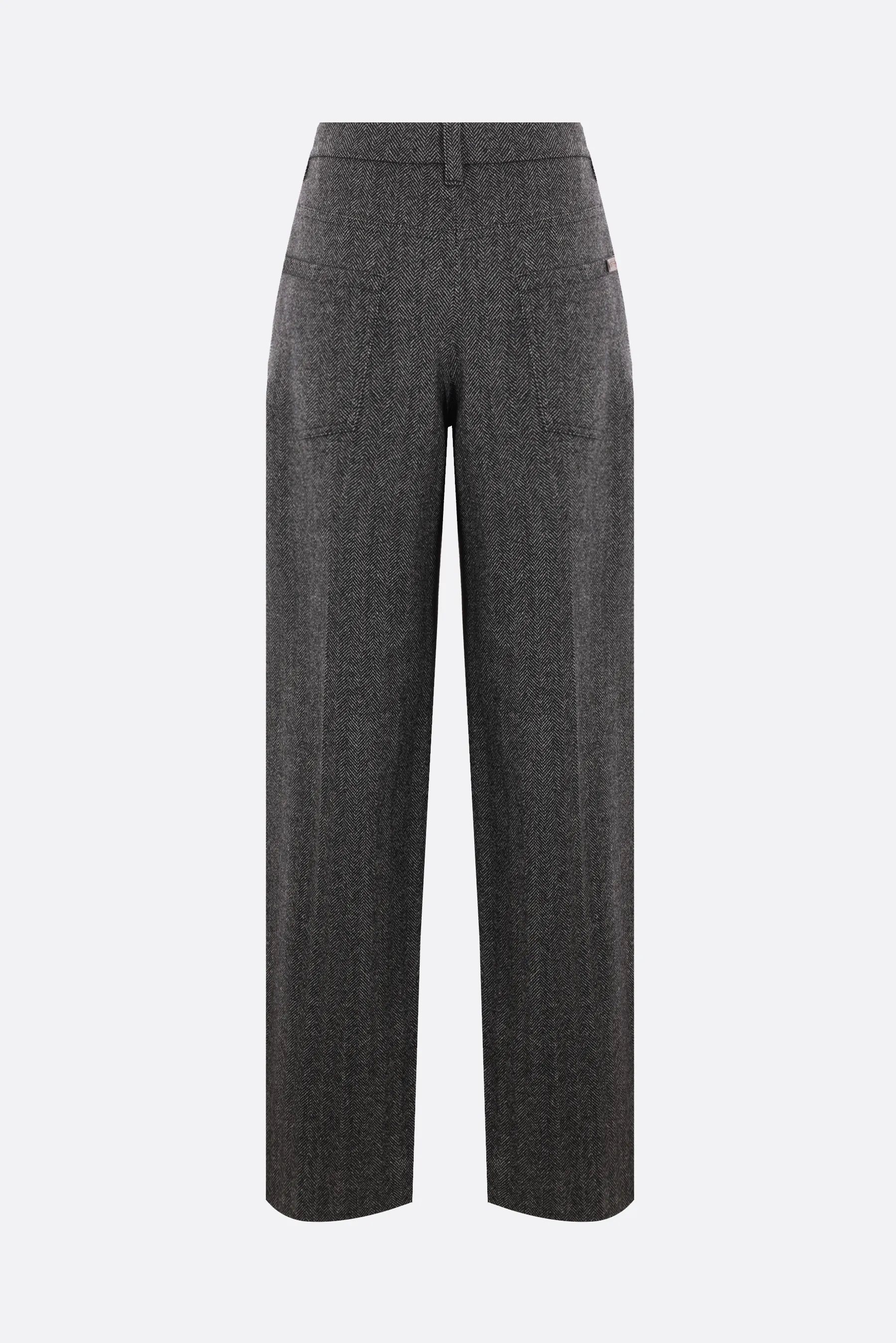  BRUNELLO CUCINELLI pantalone palazzo in misto lana spigata 