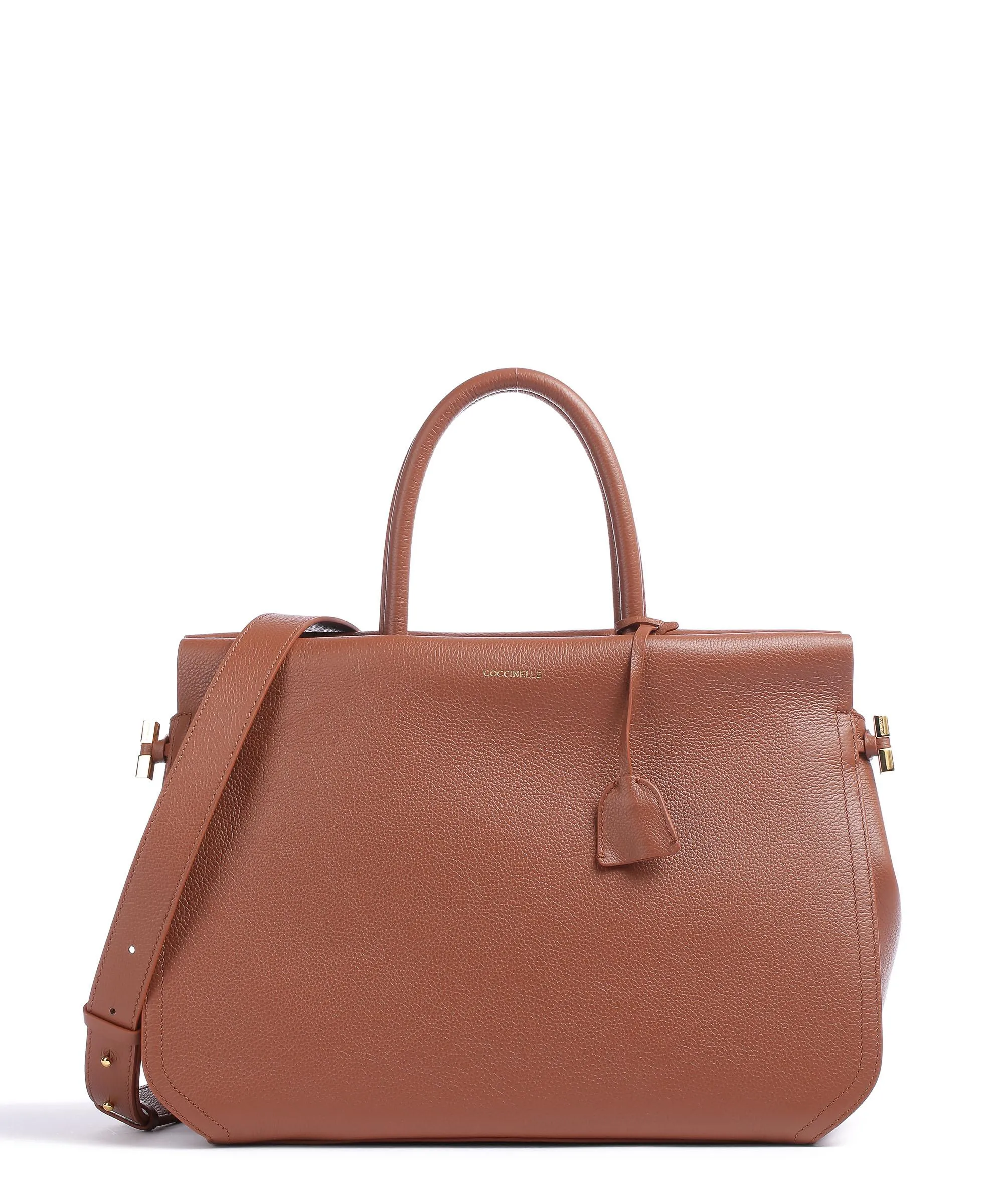 Coccinelle Blue Borsa a mano pelle granulata marrone  