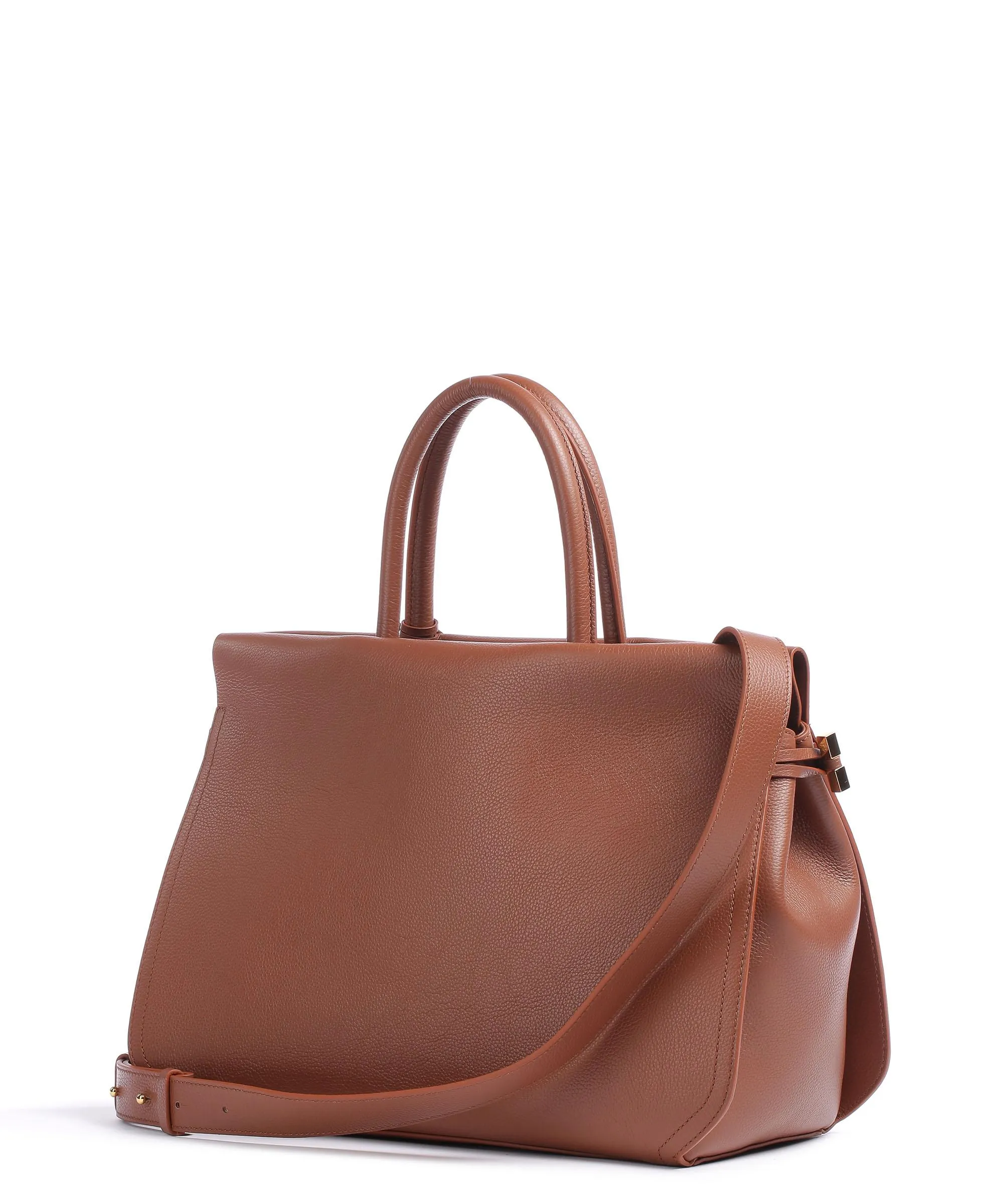  Coccinelle Blue Borsa a mano pelle granulata marrone  