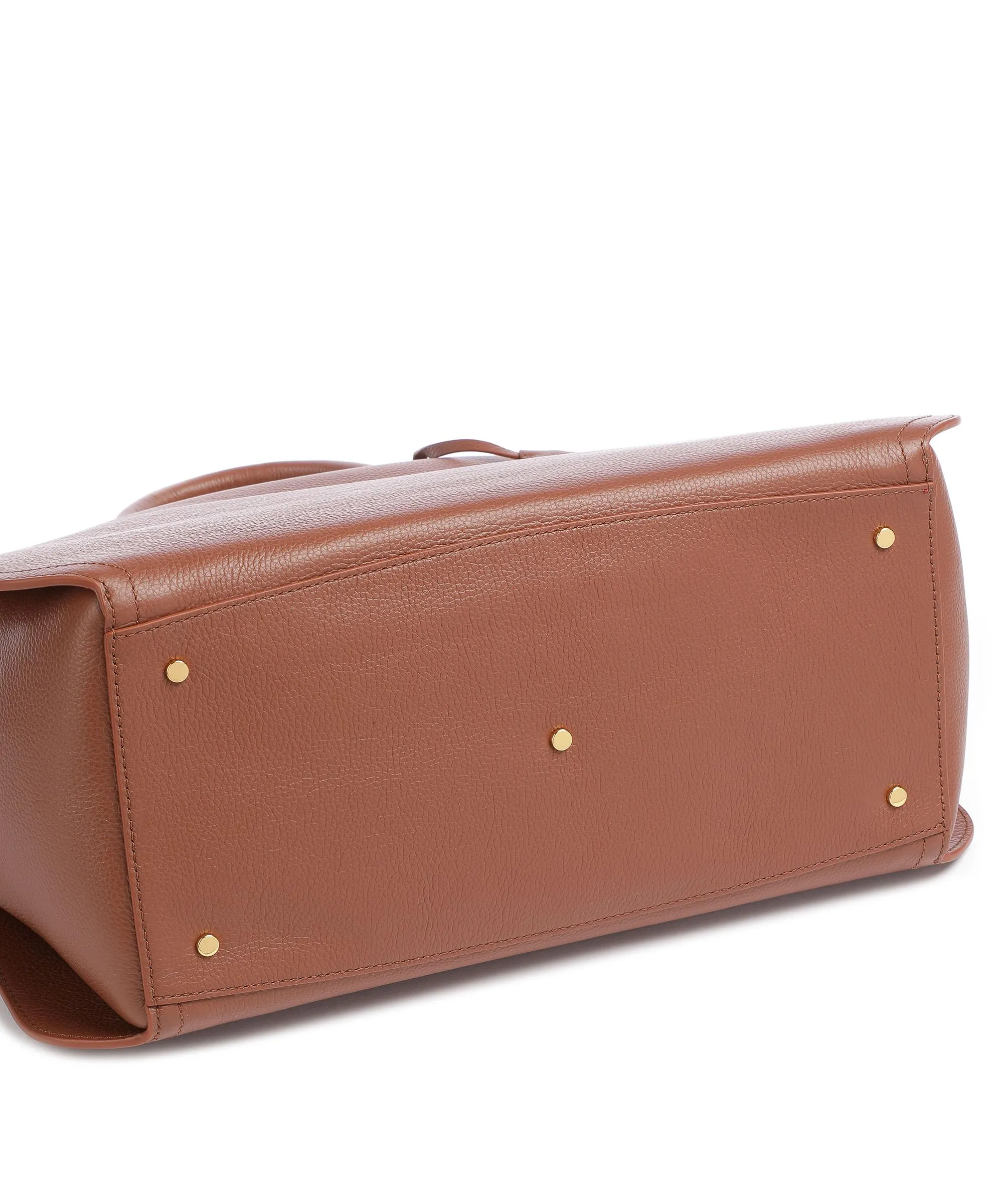  Coccinelle Blue Borsa a mano pelle granulata marrone  