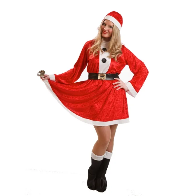 Costume da Babbo Natale con copristivali per donna