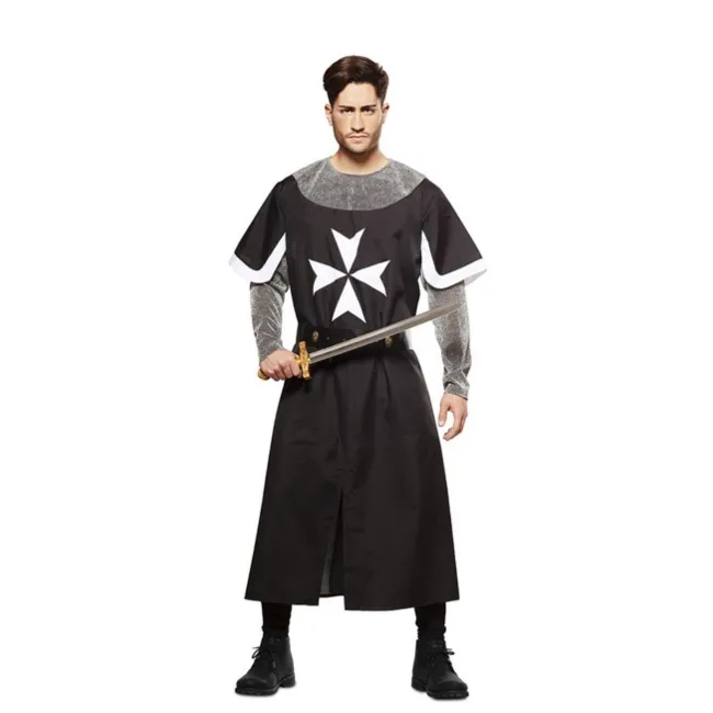 Costume da cavaliere medievale nero per uomo
