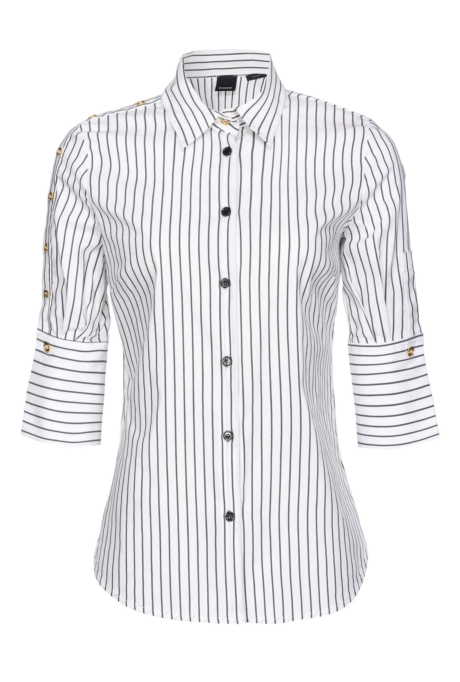 Cotton Shirt with Striped Pattern / White
