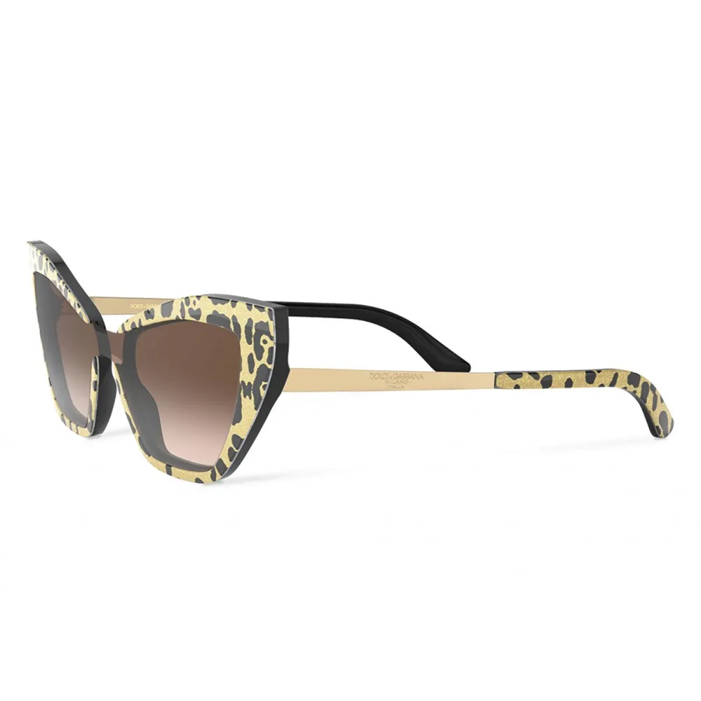 Dolce & Gabbana - Occhiale da Sole Cat Eye Print Family - Leo Glitter - Dolce & Gabbana Eyewear