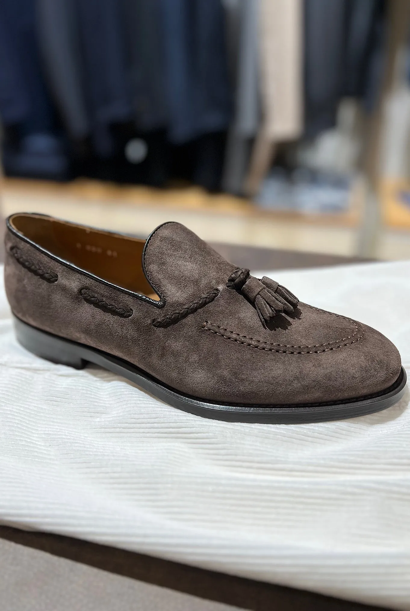 DOUCAL'S Mocassini con Nappine in Suede Testa di Moro