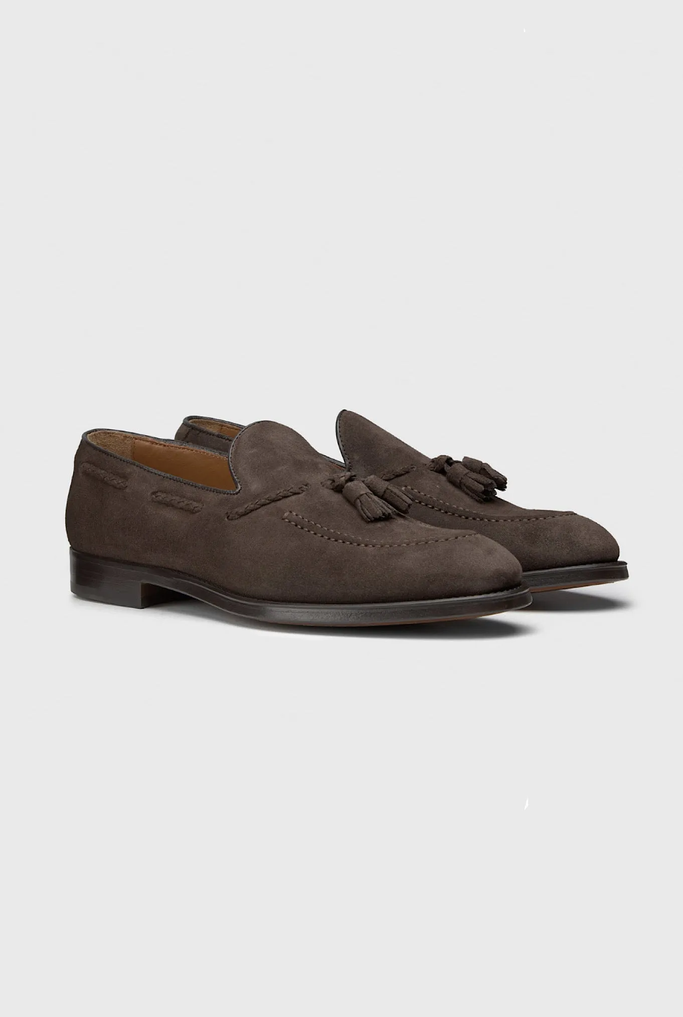 DOUCAL'S Mocassini con Nappine in Suede Testa di Moro