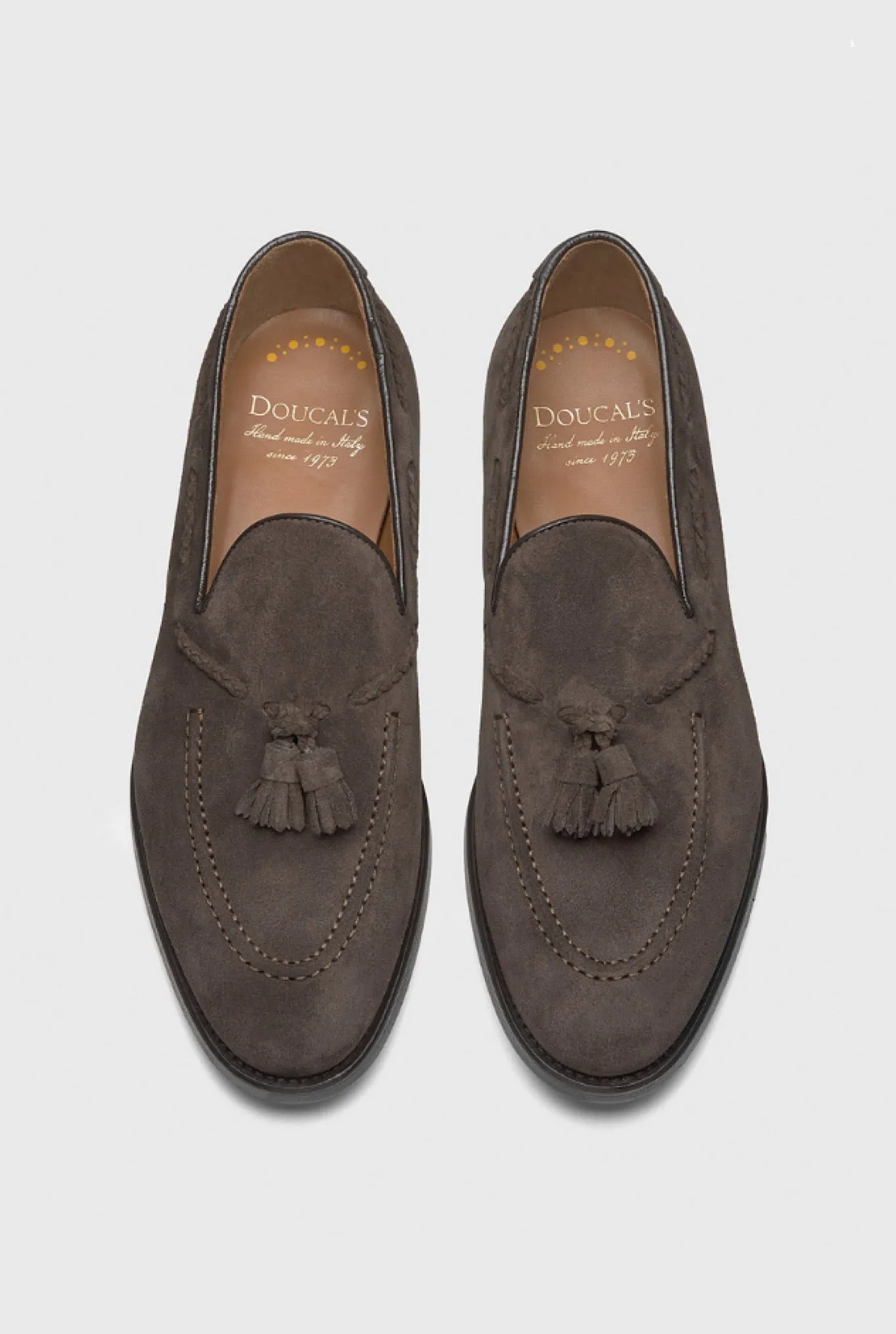 DOUCAL'S Mocassini con Nappine in Suede Testa di Moro