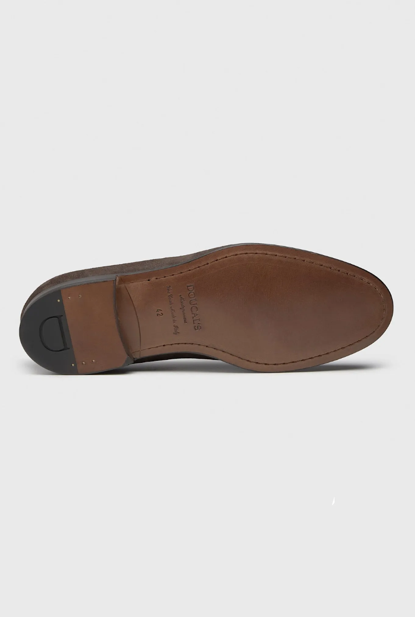 DOUCAL'S Mocassini con Nappine in Suede Testa di Moro