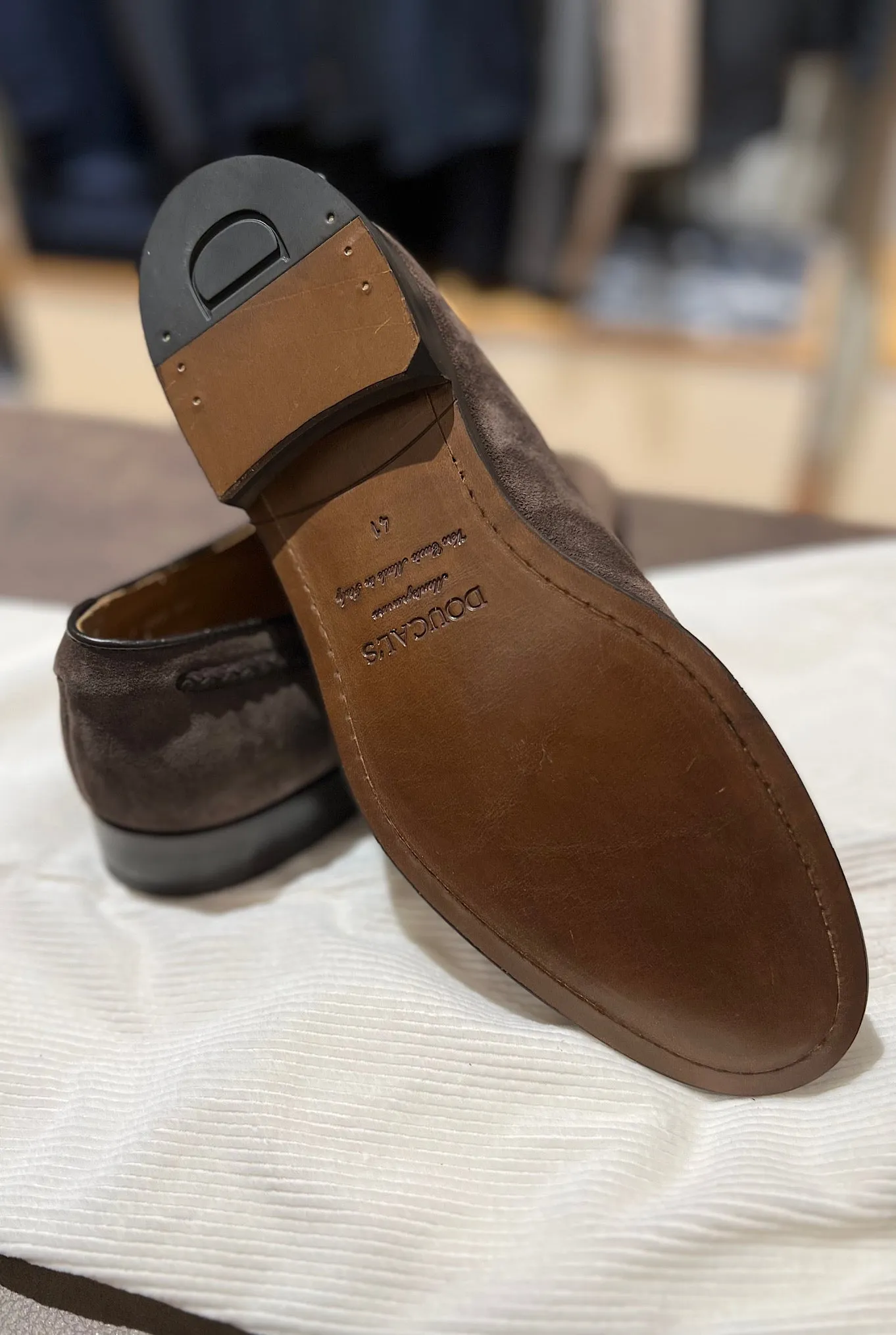DOUCAL'S Mocassini con Nappine in Suede Testa di Moro