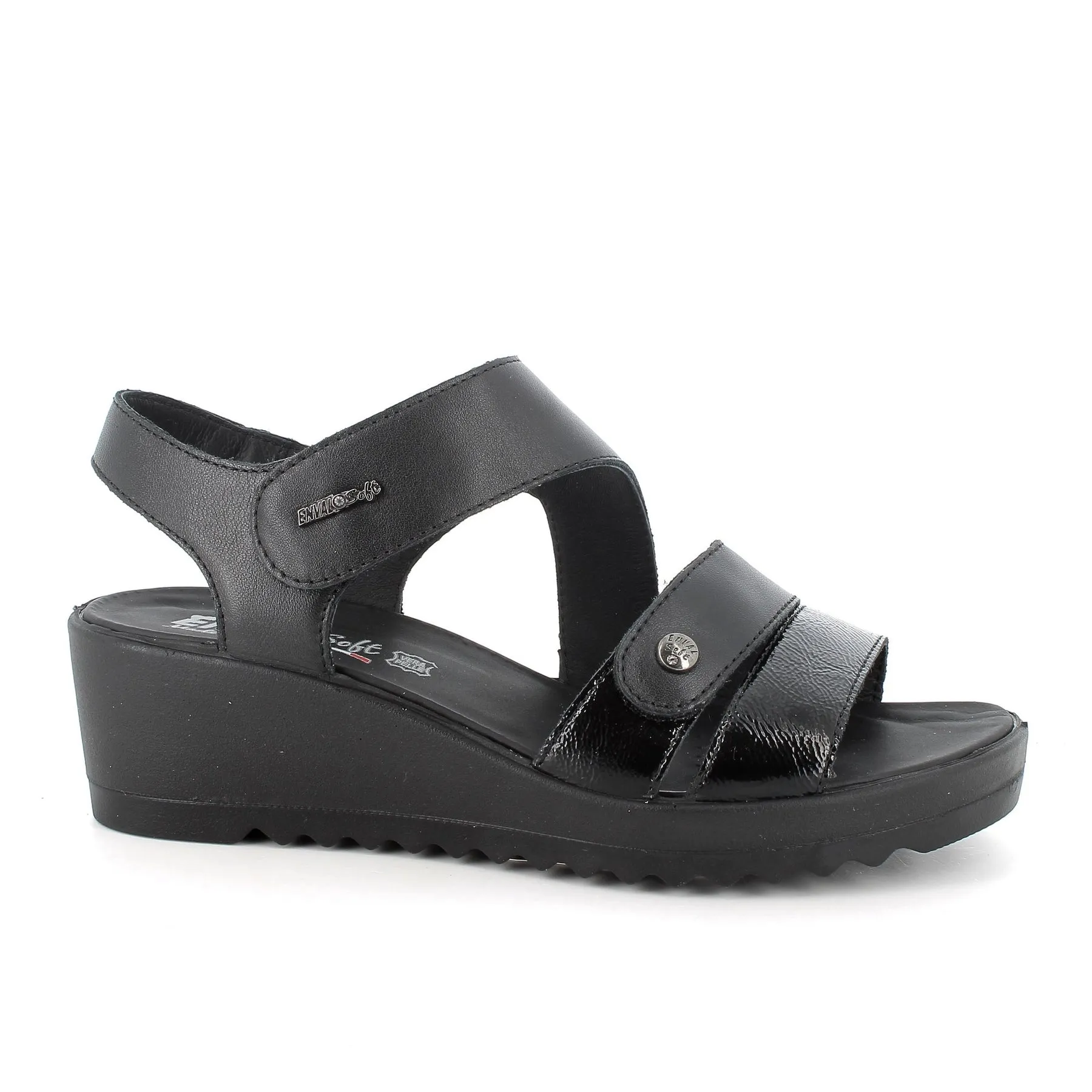 ENVAL SOFT Sandalo Con Zeppa Donna - 57810 Nero  
