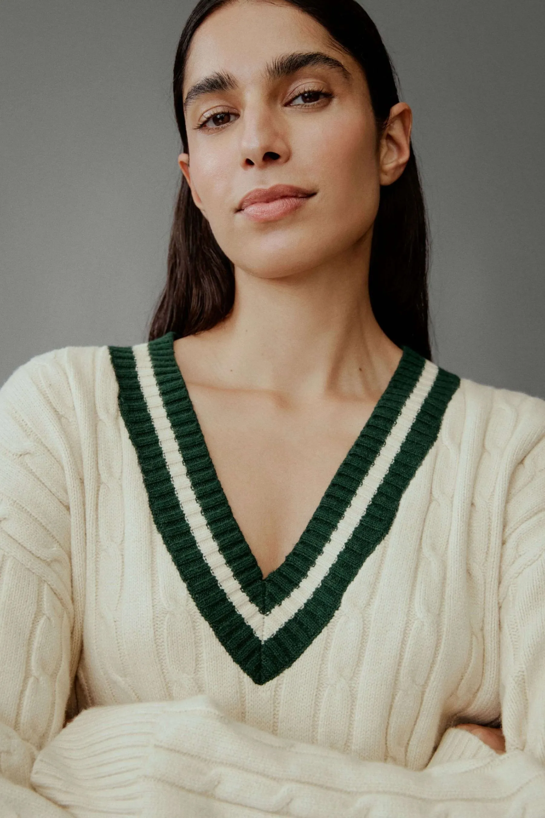 Gap Varsity Maglione CashSoft in maglia a trecce    