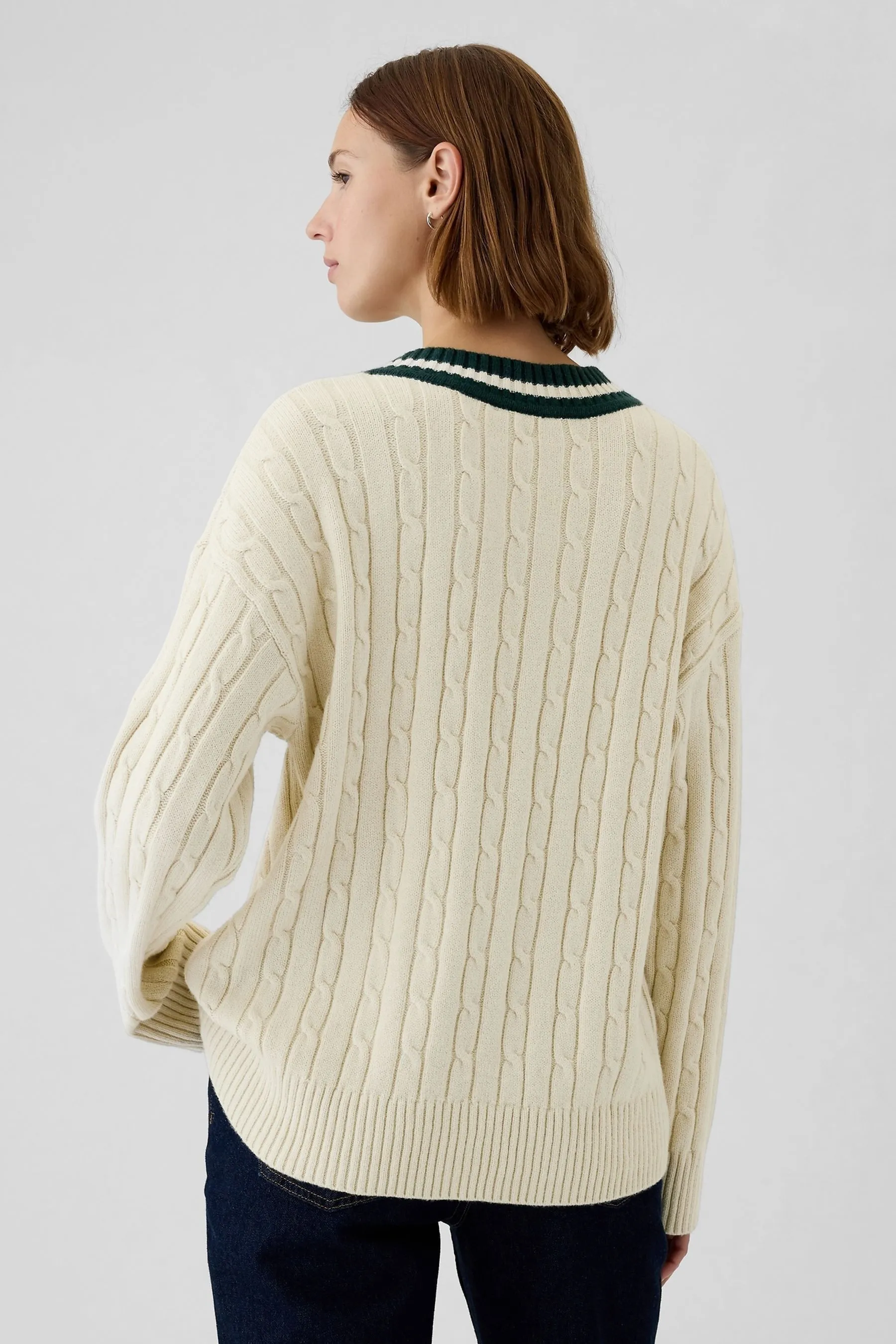 Gap Varsity Maglione CashSoft in maglia a trecce    