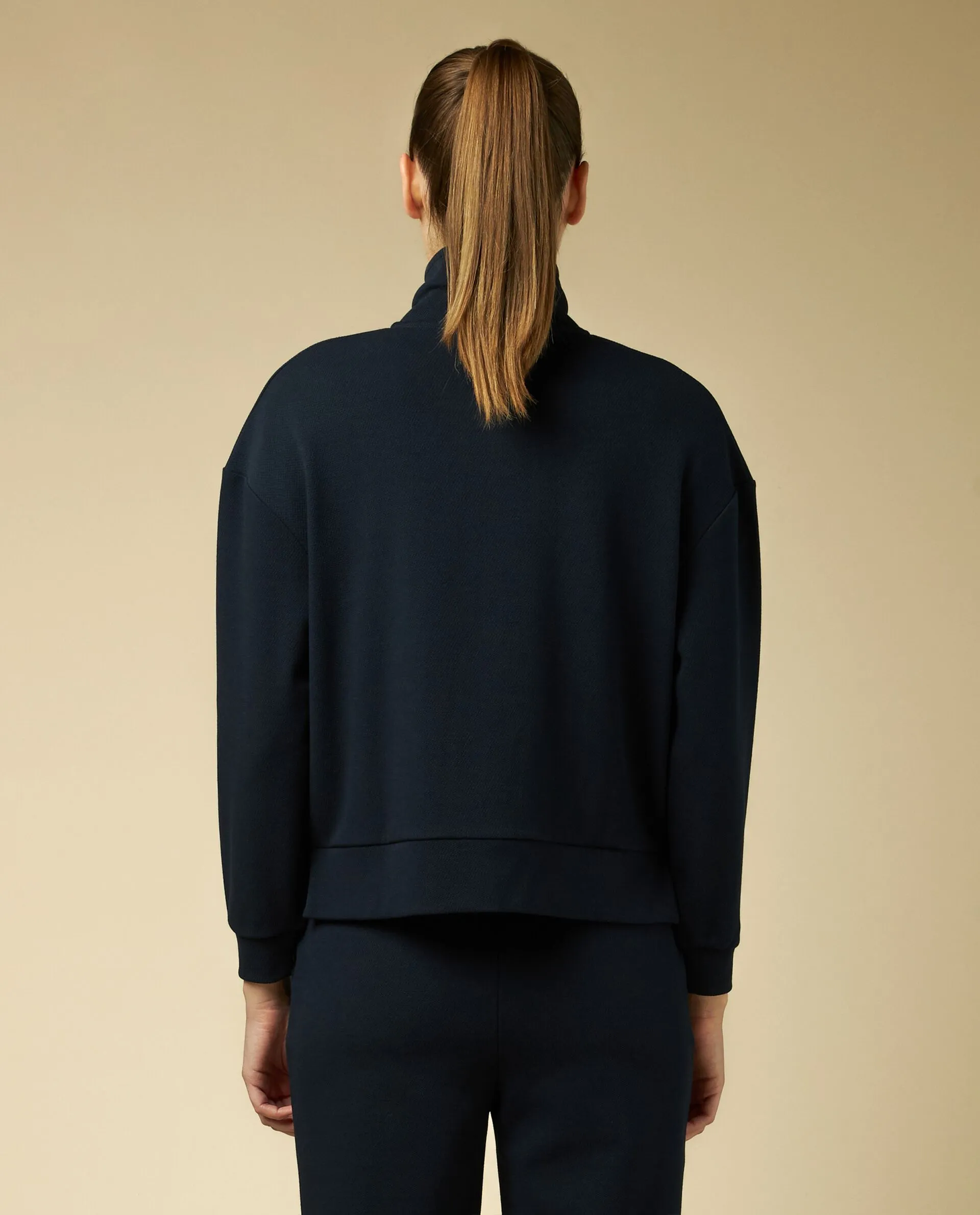 HOLISTIC  Felpa full zip in piqué donna