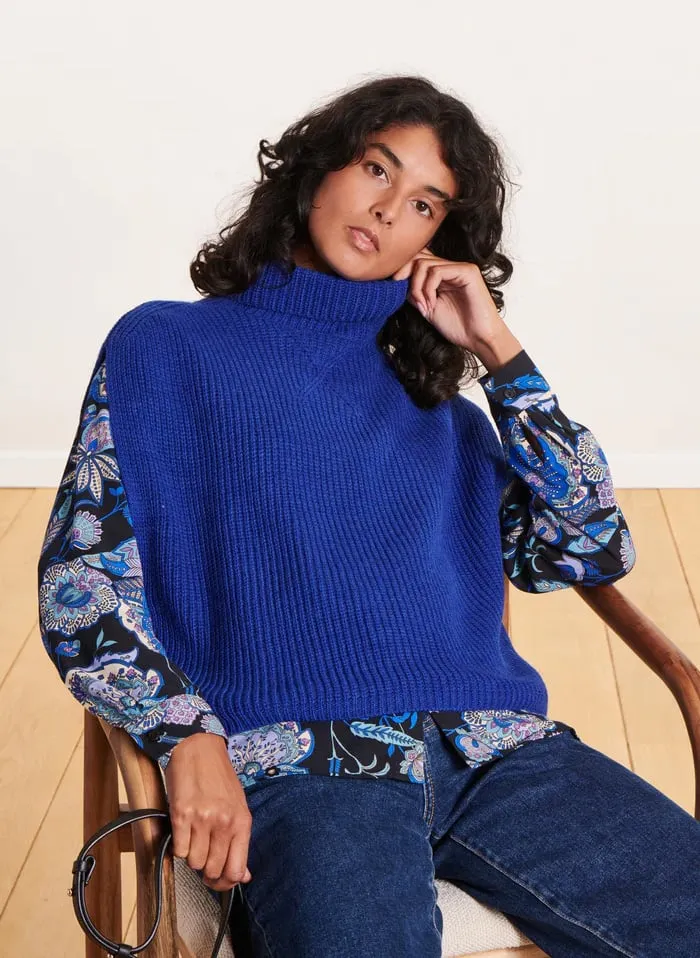  LA FEE MARABOUTEE   Dolcevita ampio in filato misto | Blu