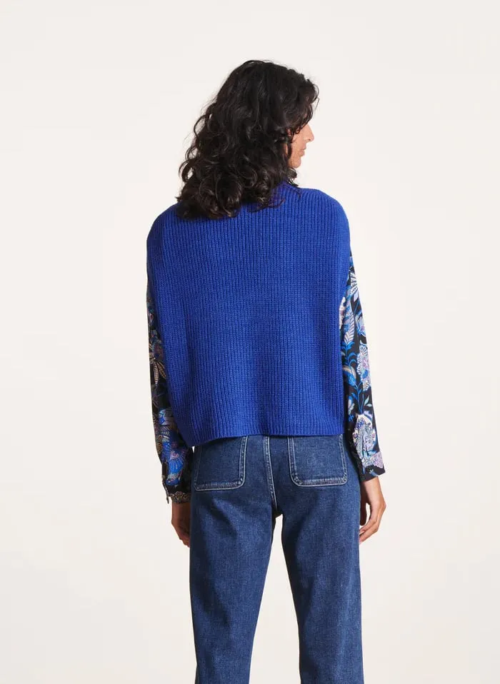  LA FEE MARABOUTEE   Dolcevita ampio in filato misto | Blu