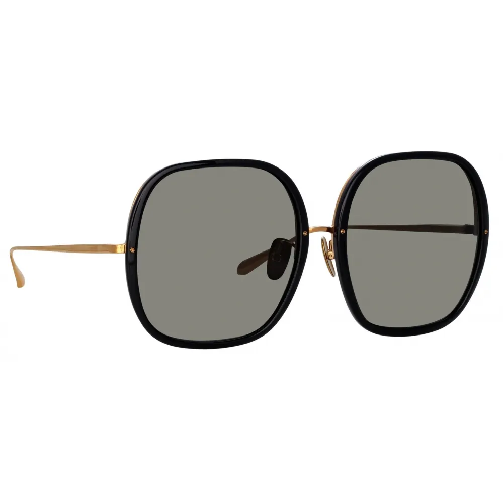 Linda Farrow - Occhiali da Sole Celia Oversized in Oro Giallo Nero - LFL1405C1SUN - Linda Farrow Eyewear