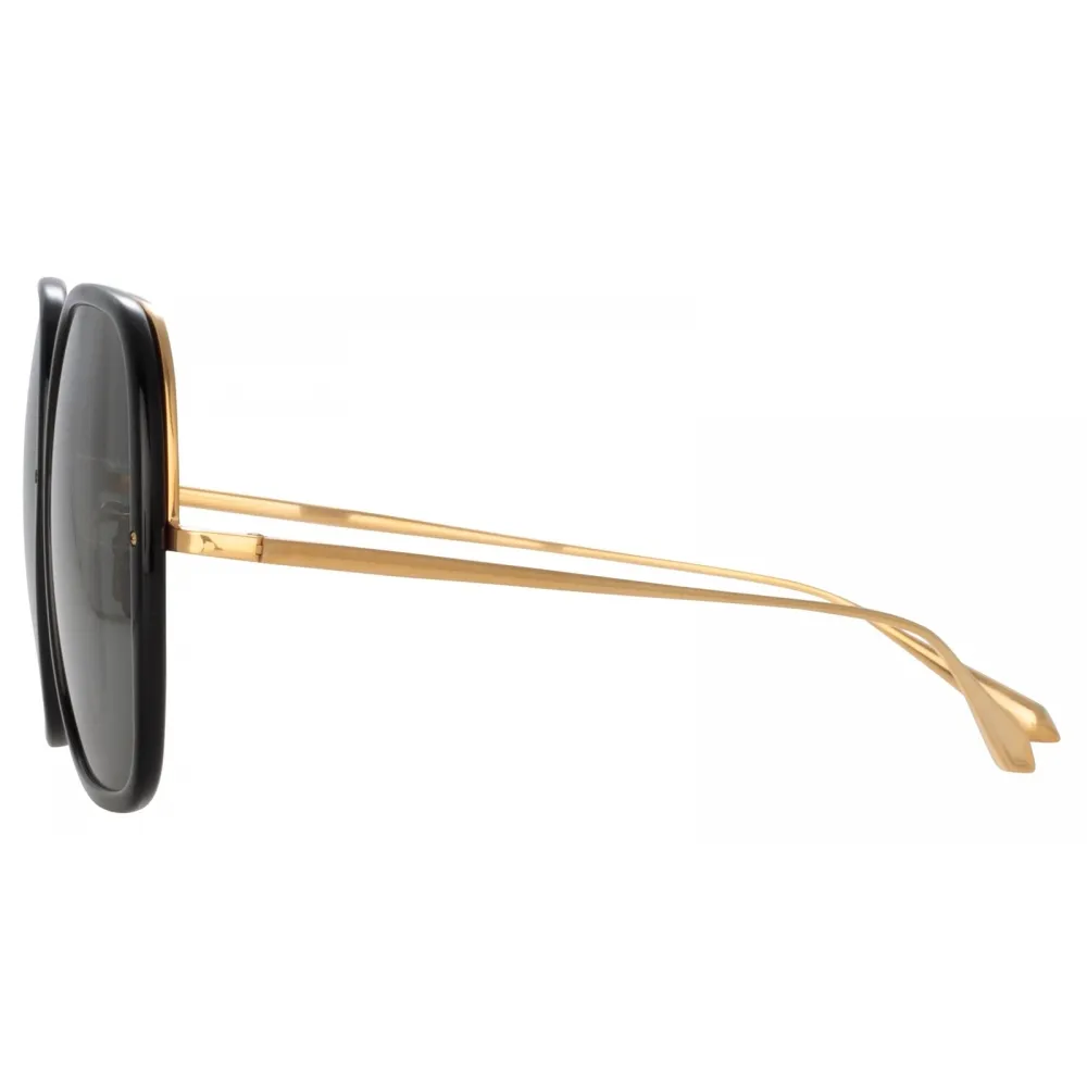 Linda Farrow - Occhiali da Sole Celia Oversized in Oro Giallo Nero - LFL1405C1SUN - Linda Farrow Eyewear