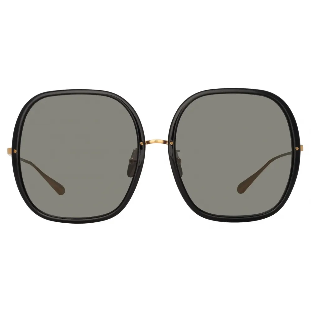 Linda Farrow - Occhiali da Sole Celia Oversized in Oro Giallo Nero - LFL1405C1SUN - Linda Farrow Eyewear