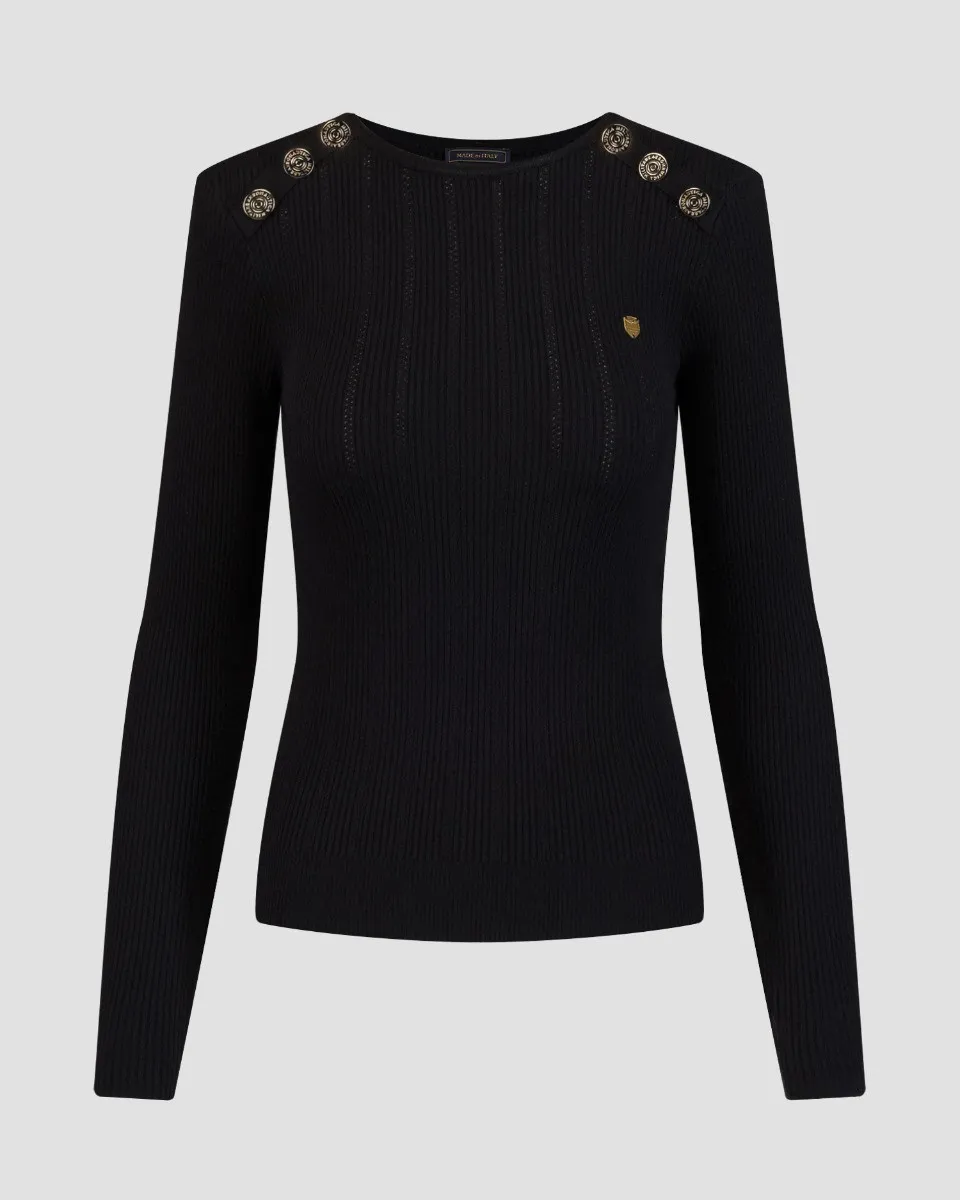 Maglione nero da donna Aeronautica Militare 242MA1535DL547-101