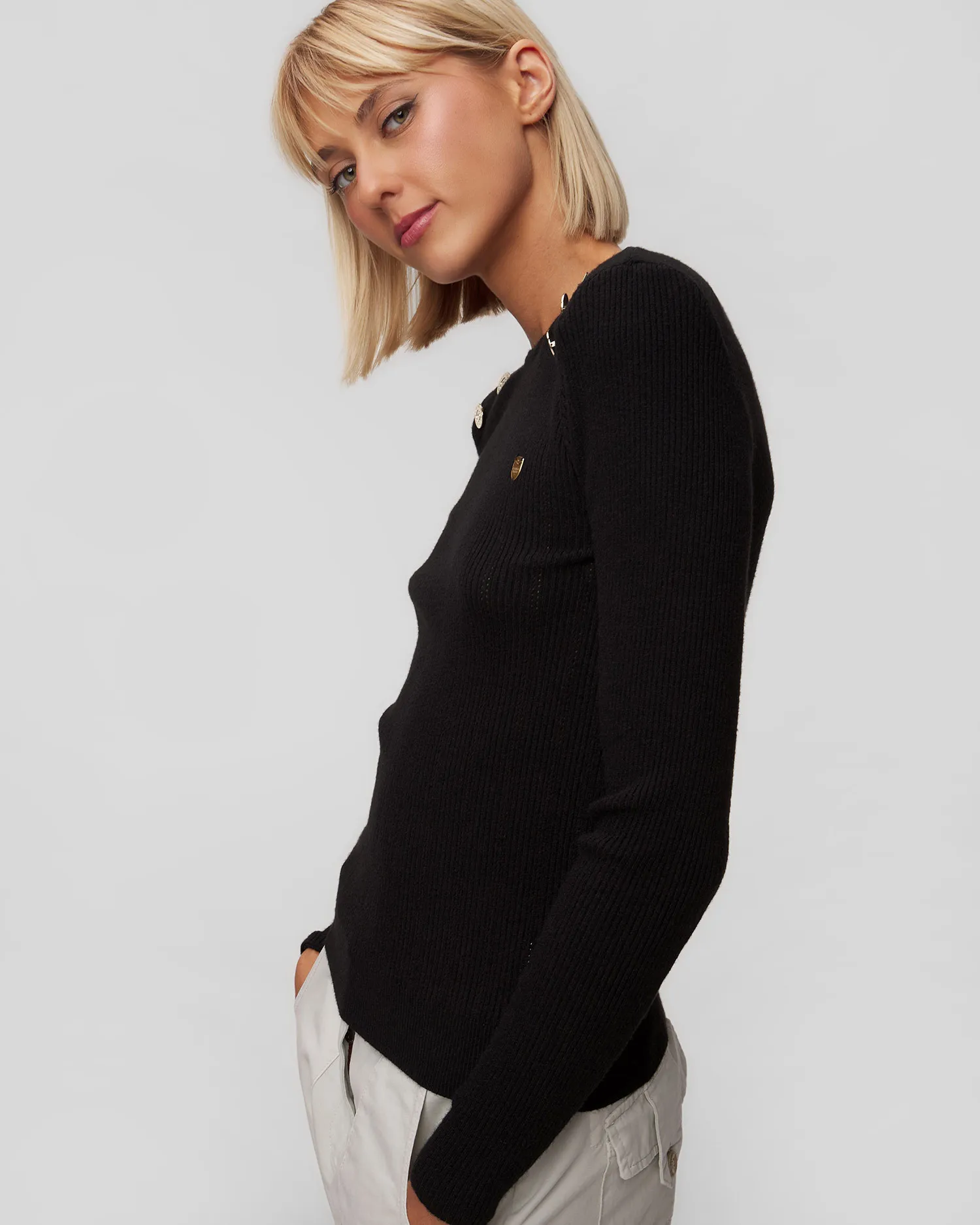 Maglione nero da donna Aeronautica Militare 242MA1535DL547-101