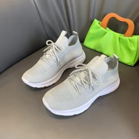 Nuove scarpe casual da donna moda Fly tessuto mesh sneakers traspiranti tinta unita mocassini leggeri e comodi Sapatilhas