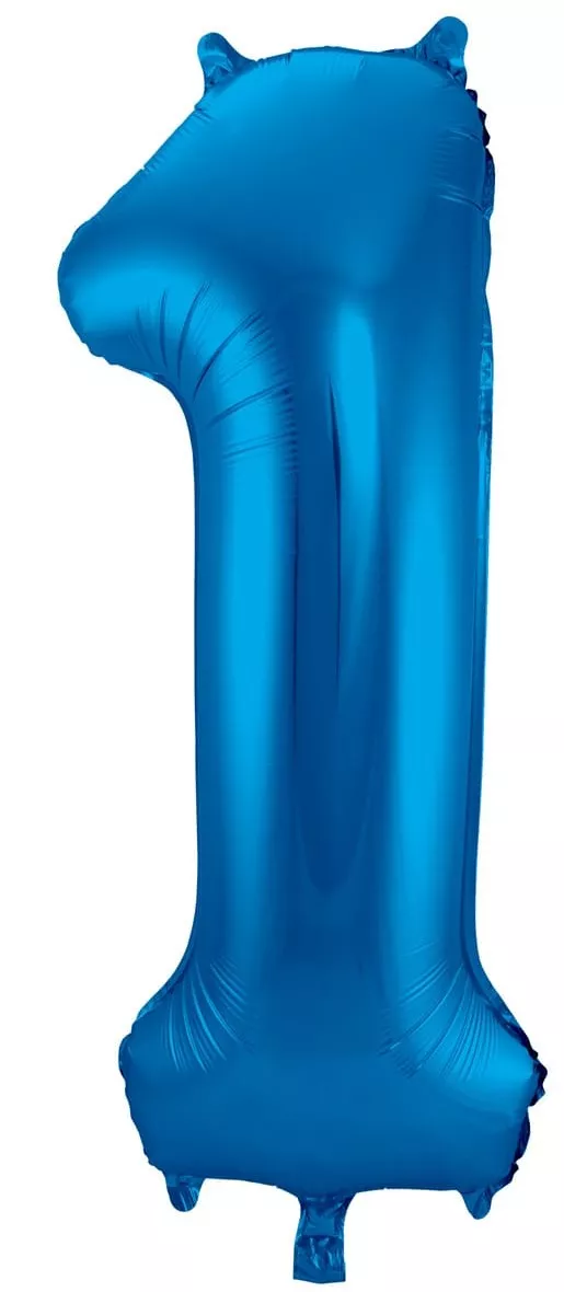 Palloncino foil grande numero 1 blu 86 cm