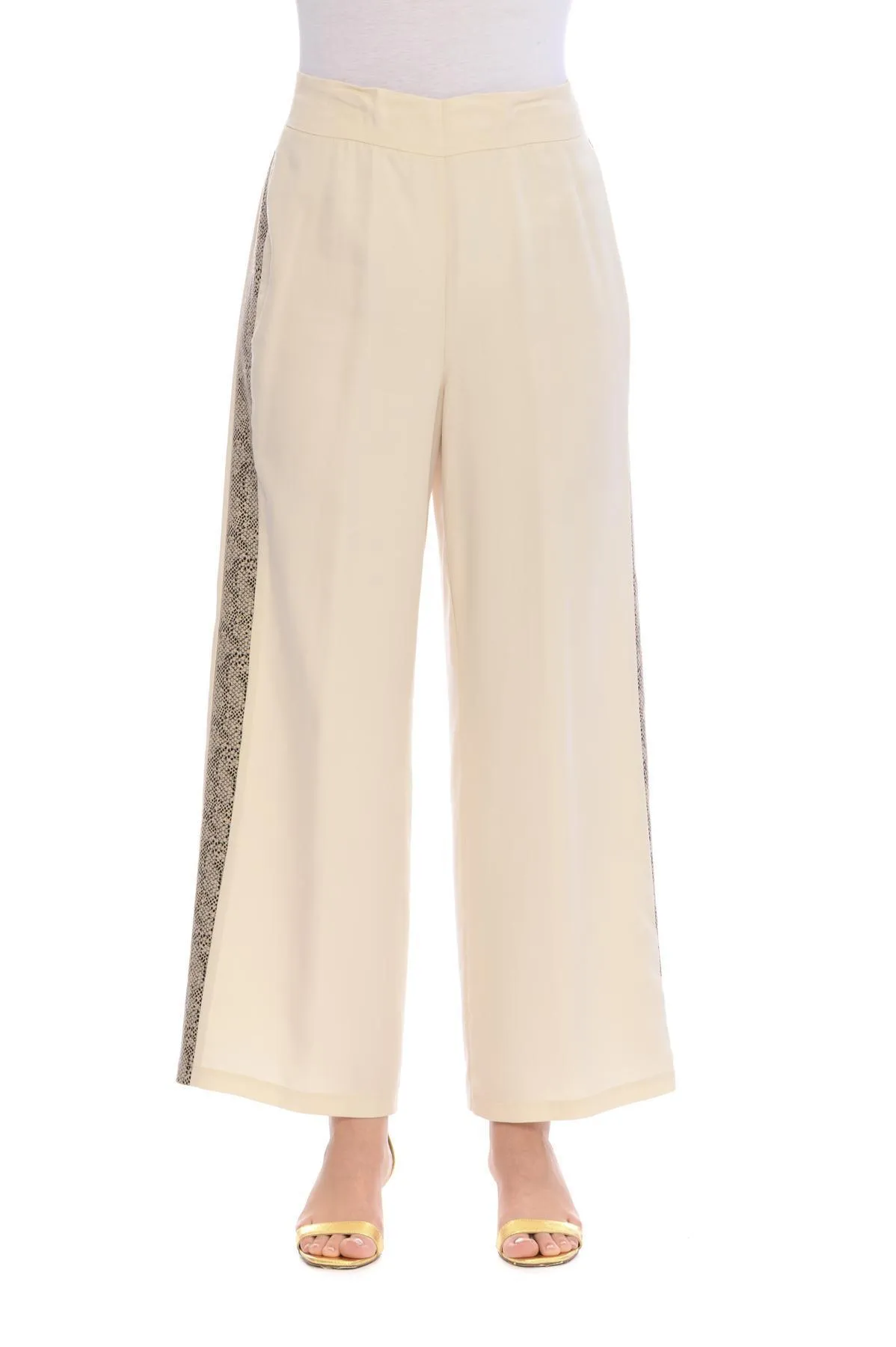 Pantalone riga animalier BEIGE