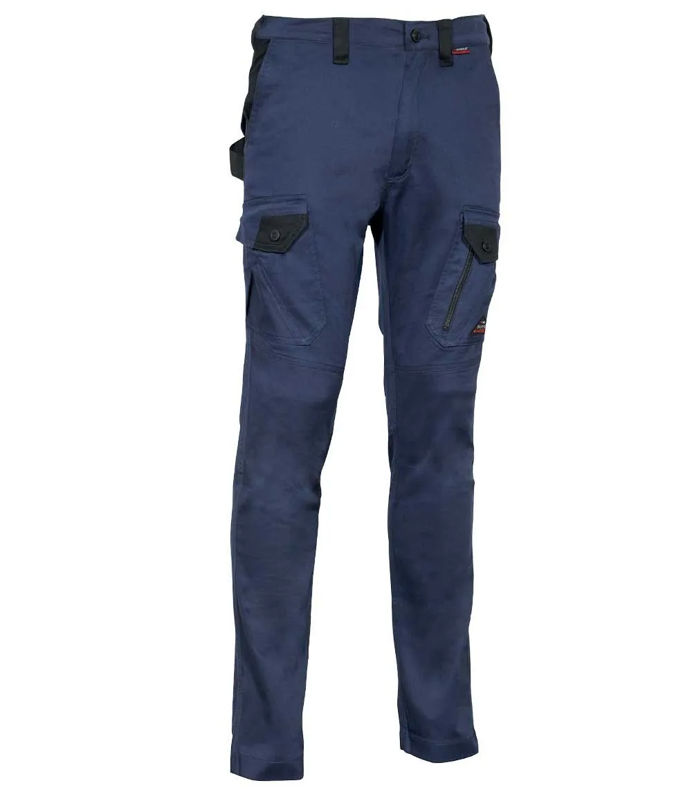Pantaloni JEMBER Nero/Blu Navy 3% Elastane, 37% Poliestere, 60% Cotone, lunghezza 38poll Elasticizzato 52poll 132.08cm