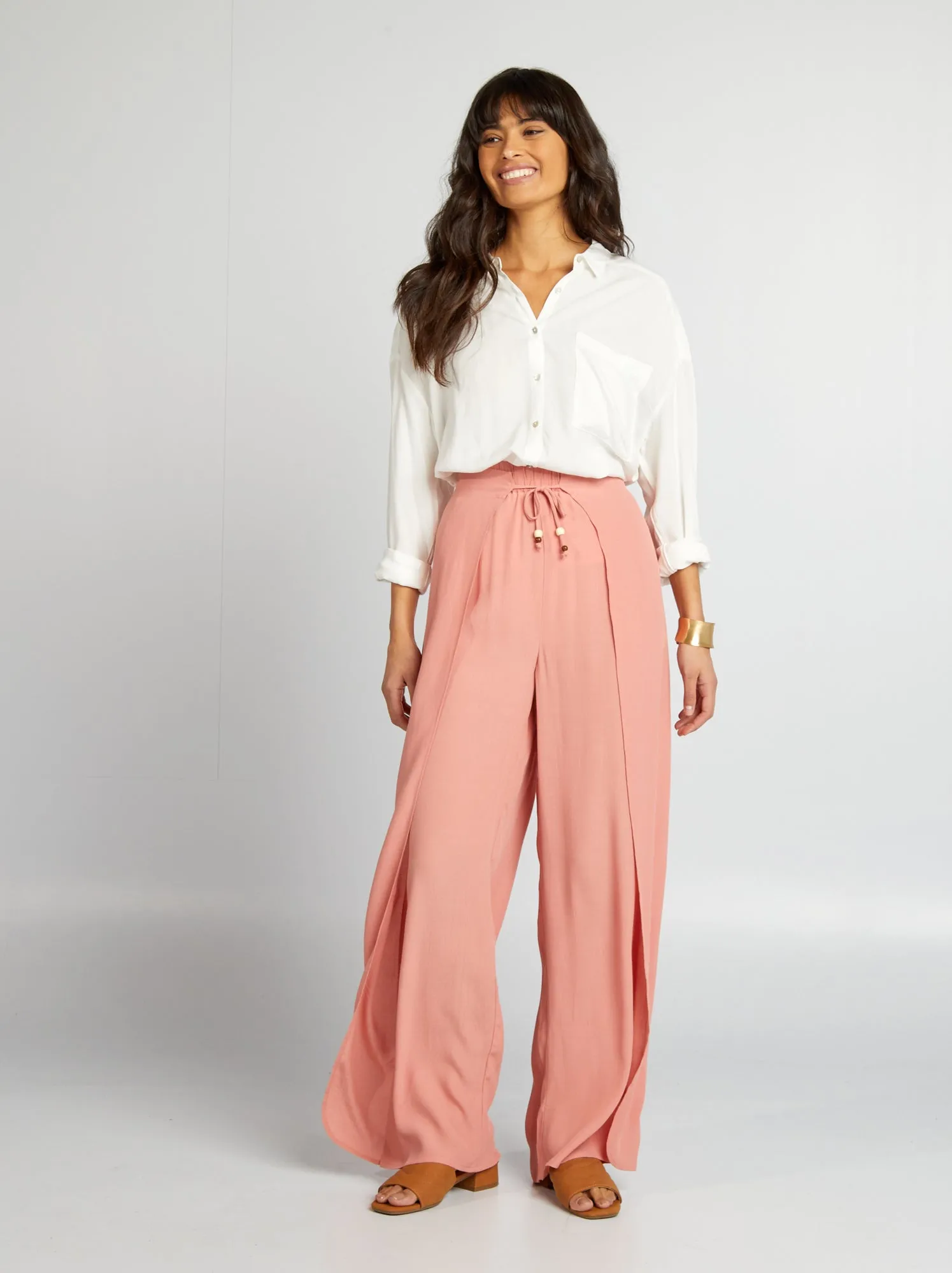 Pantaloni larghi morbidi - ROSA