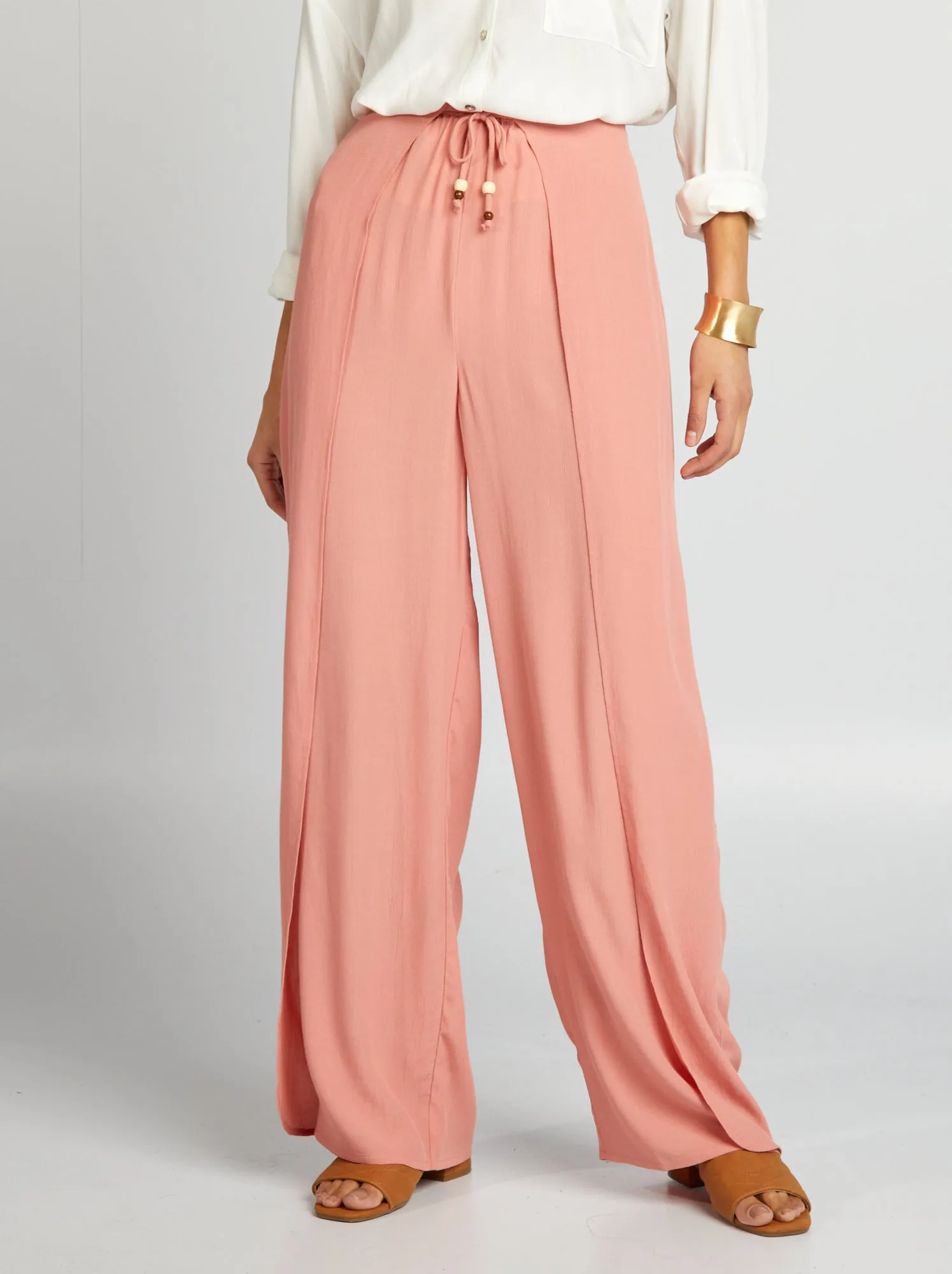 Pantaloni larghi morbidi - ROSA
