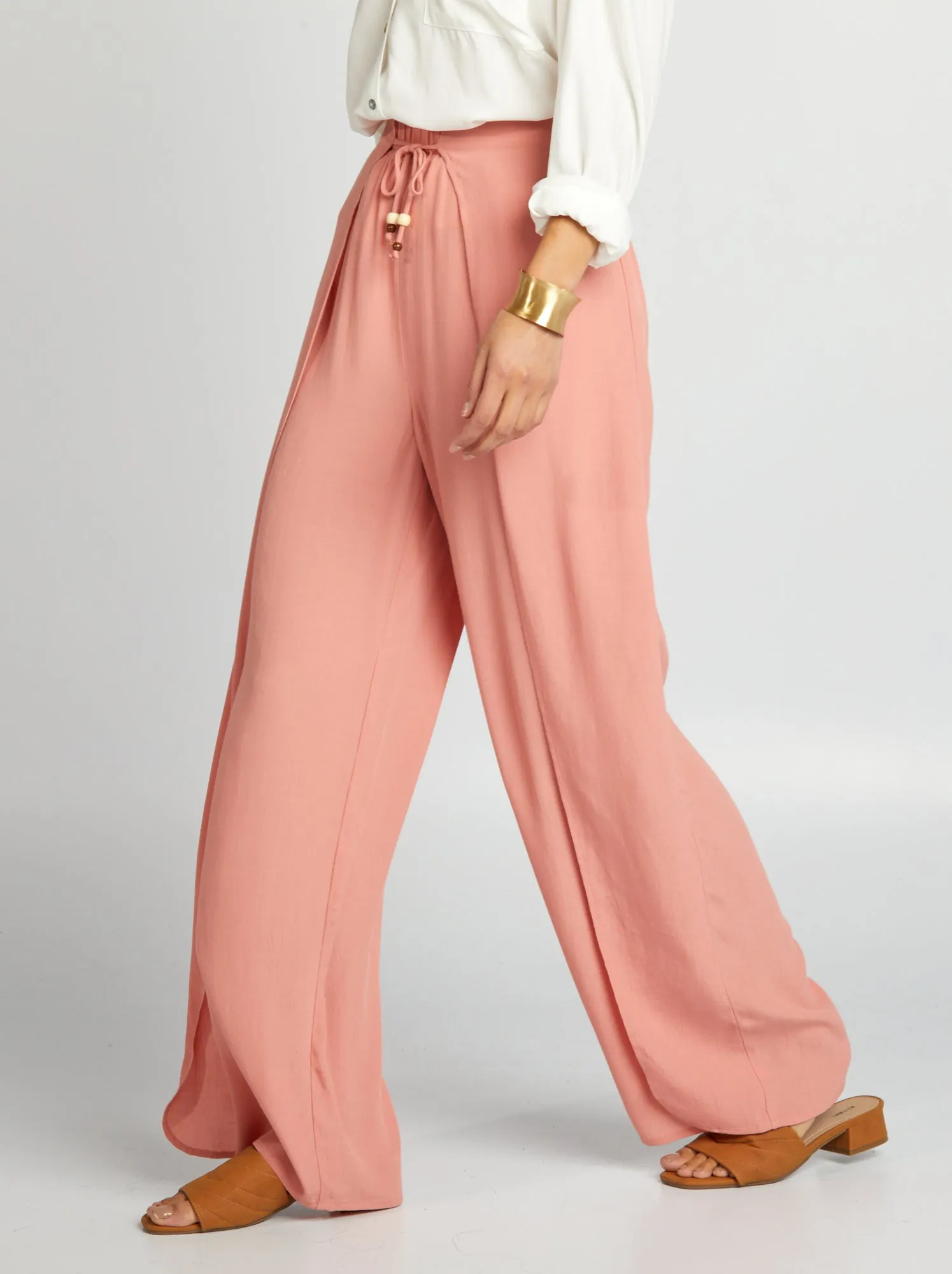 Pantaloni larghi morbidi - ROSA
