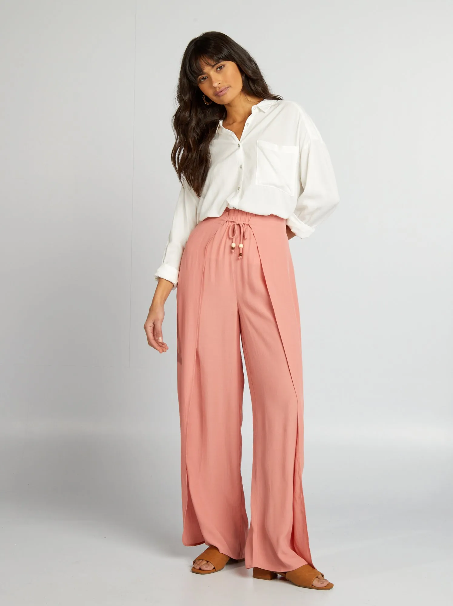 Pantaloni larghi morbidi - ROSA