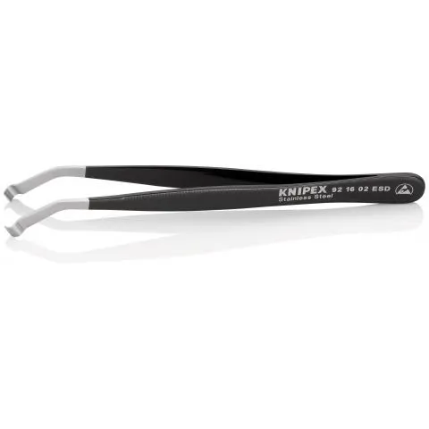 Pinzette Knipex 92 16 02 ESD in Acciaio inox, 120 mm mm, becco Liscia, anti-magnetiche, pezzi