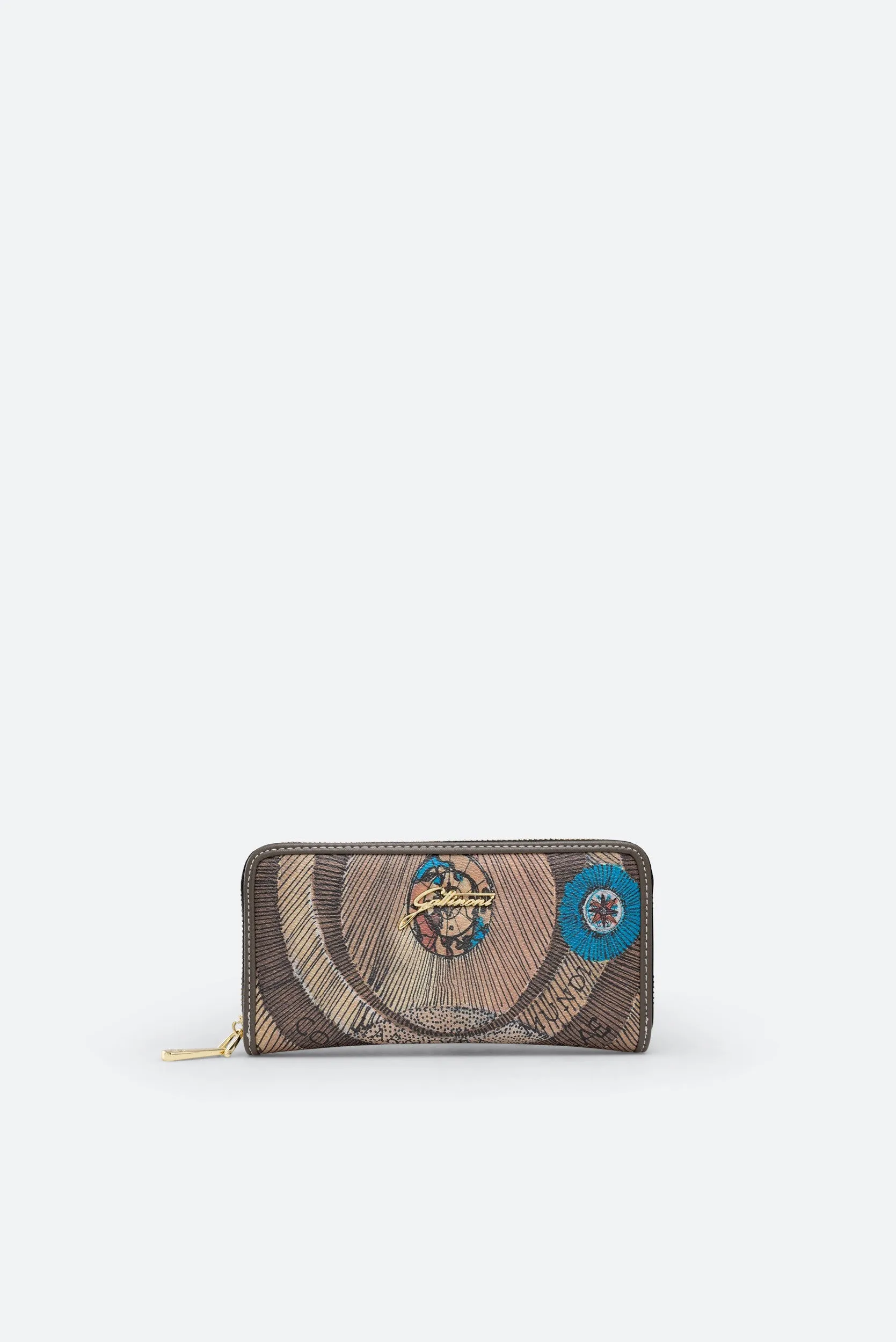 Portafogli zip planetarium marrone