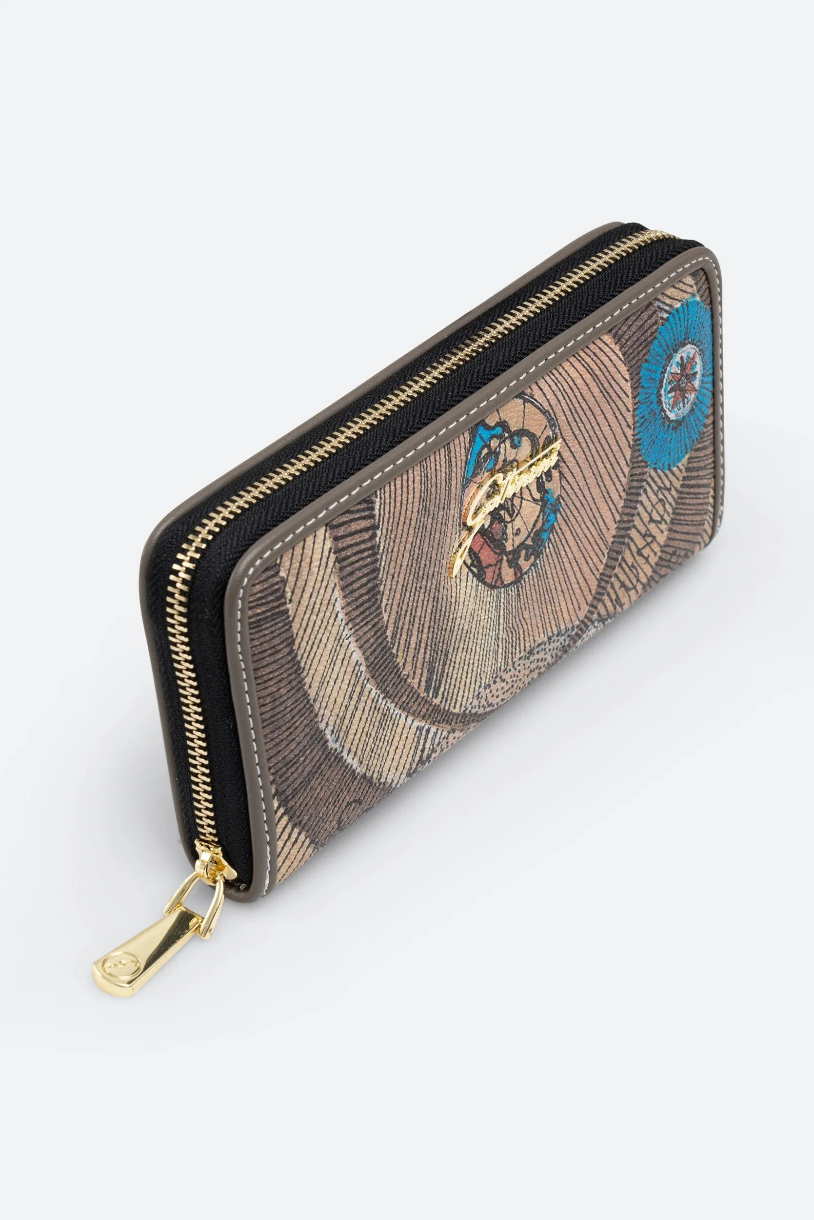 Portafogli zip planetarium marrone