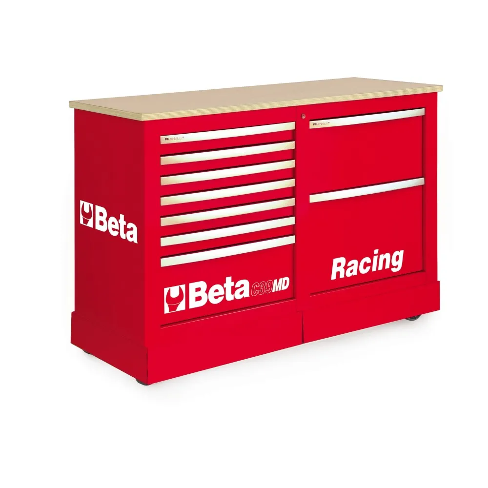 POSTAZIONE DI LAVORO MOBILE MAXI ROSSA CON ASSORTIMENTO DI 90 UTENSILI C39 3939 MD-R/VG1T
