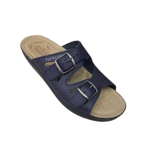 Scarpe  da Donna FLYFLOT art. 16035BE BLU ciabatta doppia fibbia confort