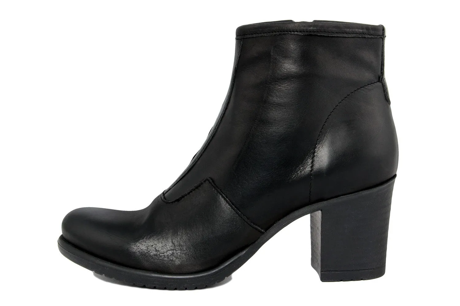 Stivaletto con tacco Donna in Pelle Nero