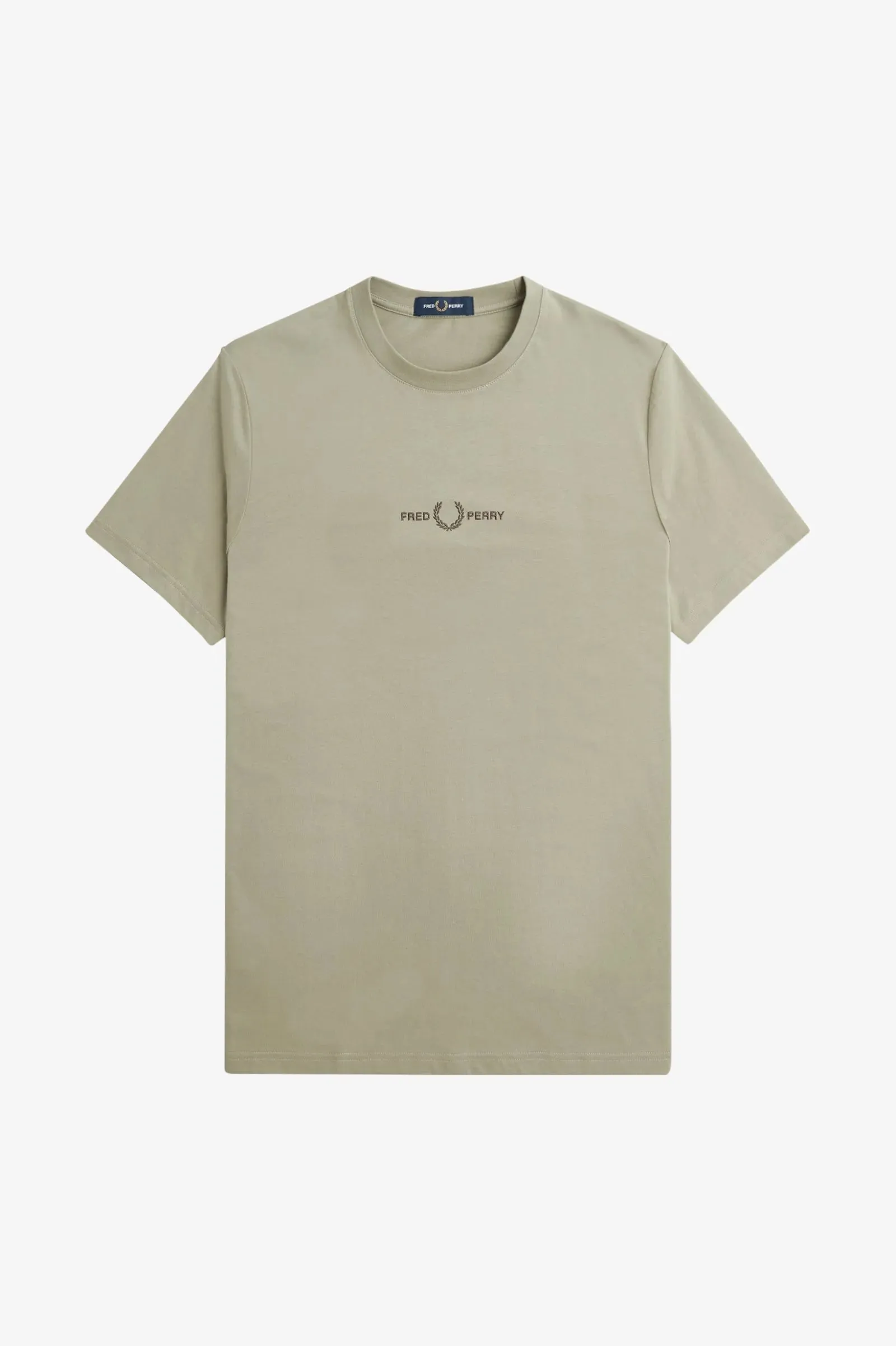 T-Shirt con Ricamo Fred Perry Grigia da Uomo