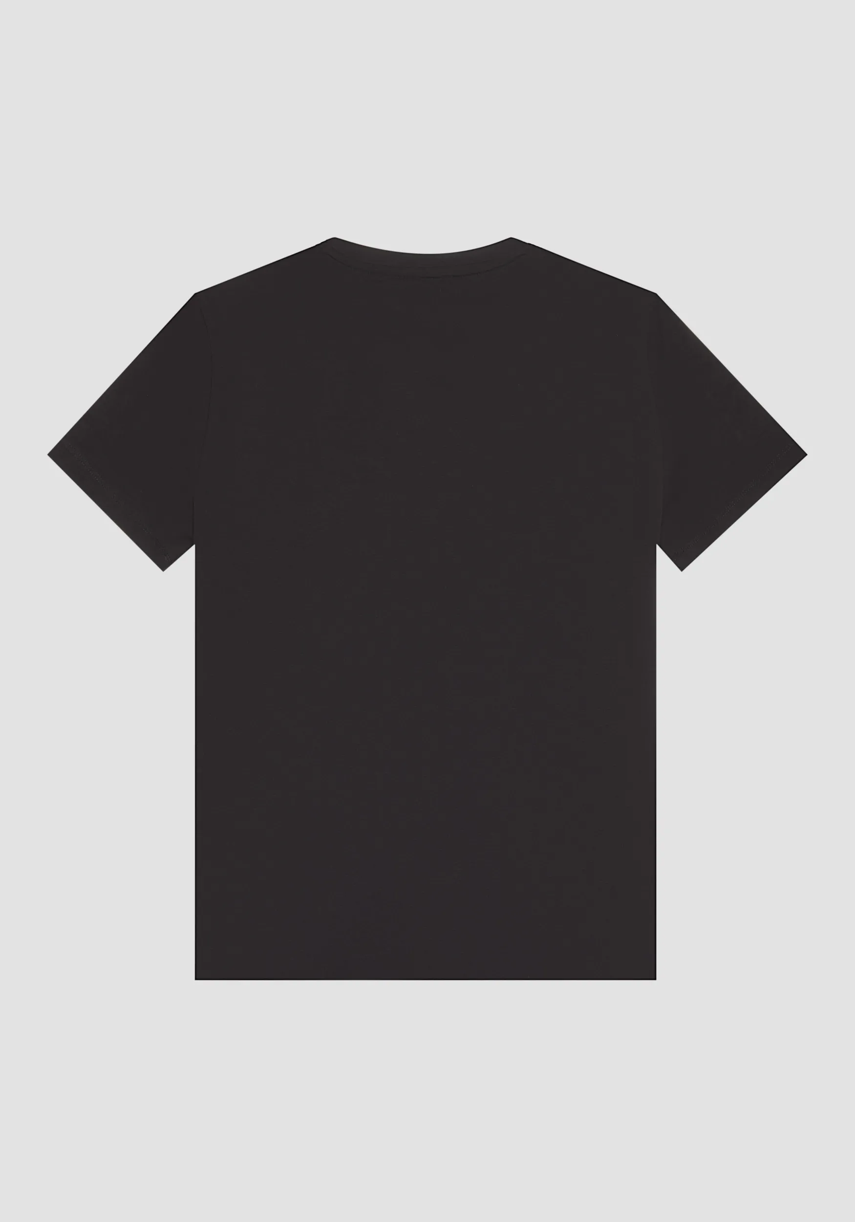 T-SHIRT SLIM FIT IN COTONE CON STAMPA LOGO EFFETTO GOMMATO