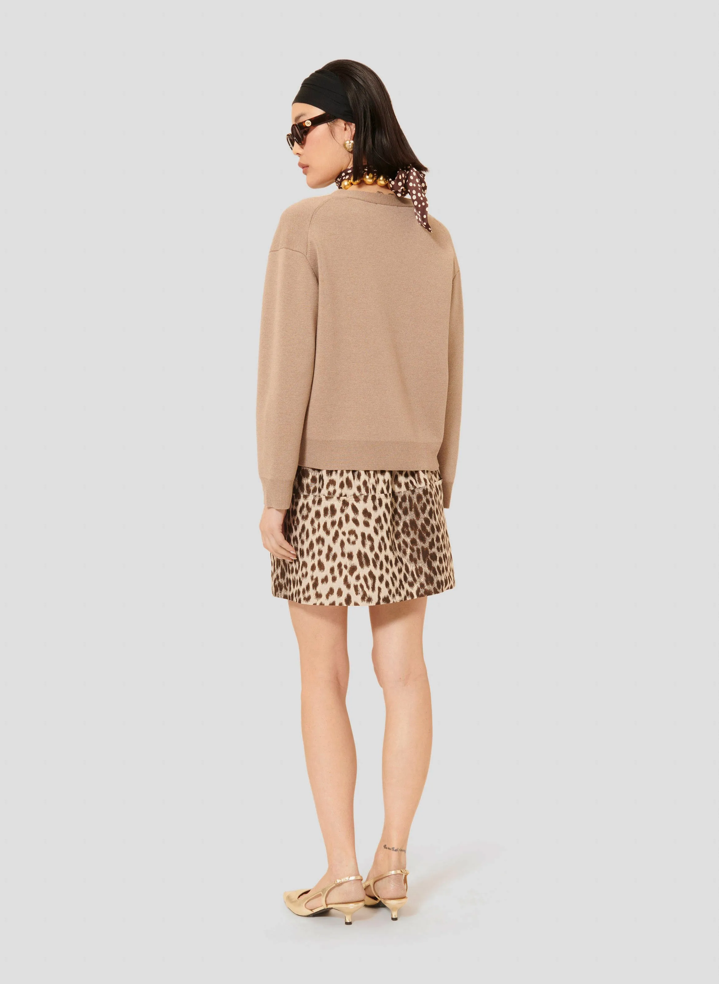  TARA JARMON   GIBUS - Cardigan dritto in misto lana | Marrone