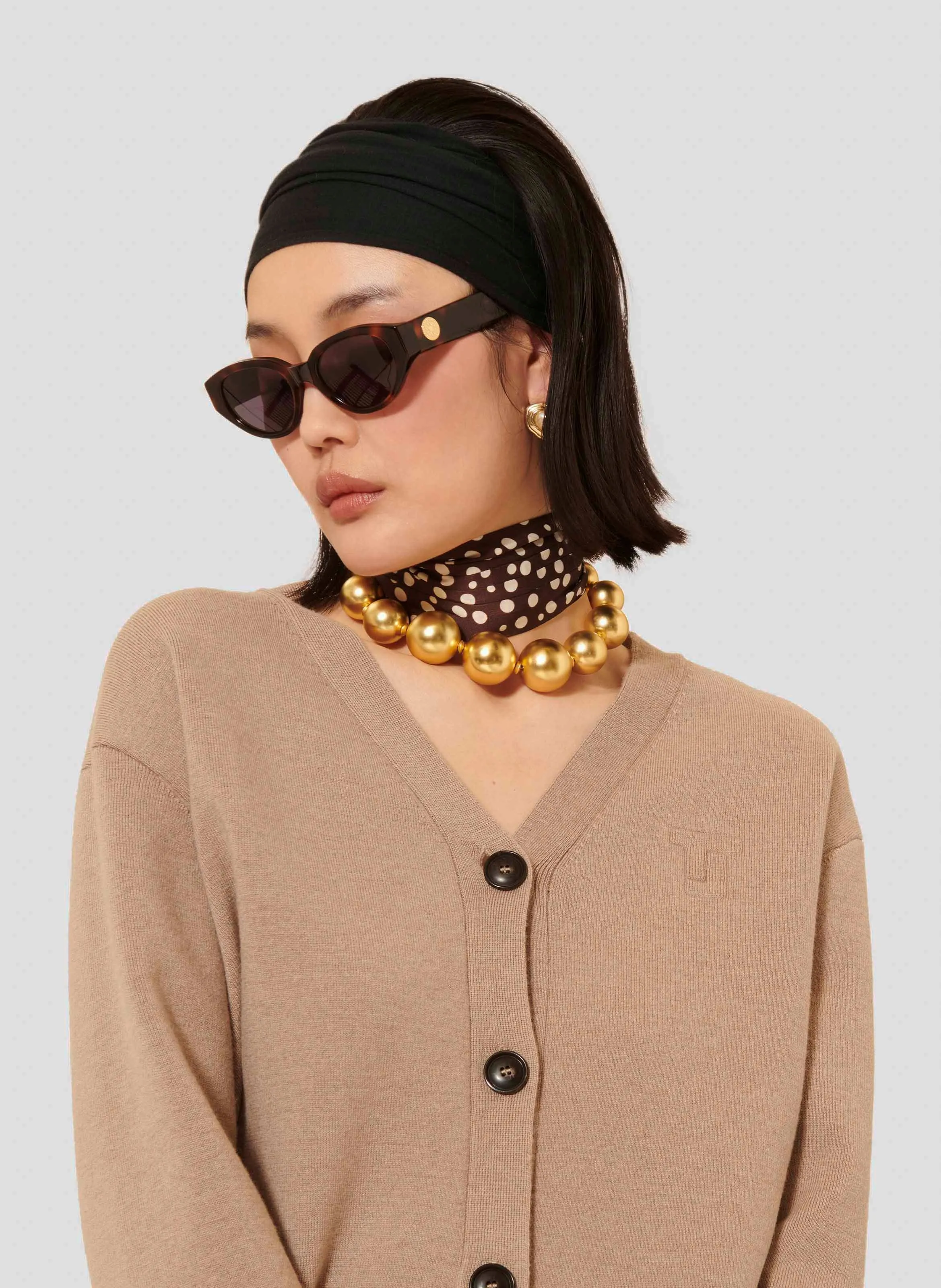  TARA JARMON   GIBUS - Cardigan dritto in misto lana | Marrone