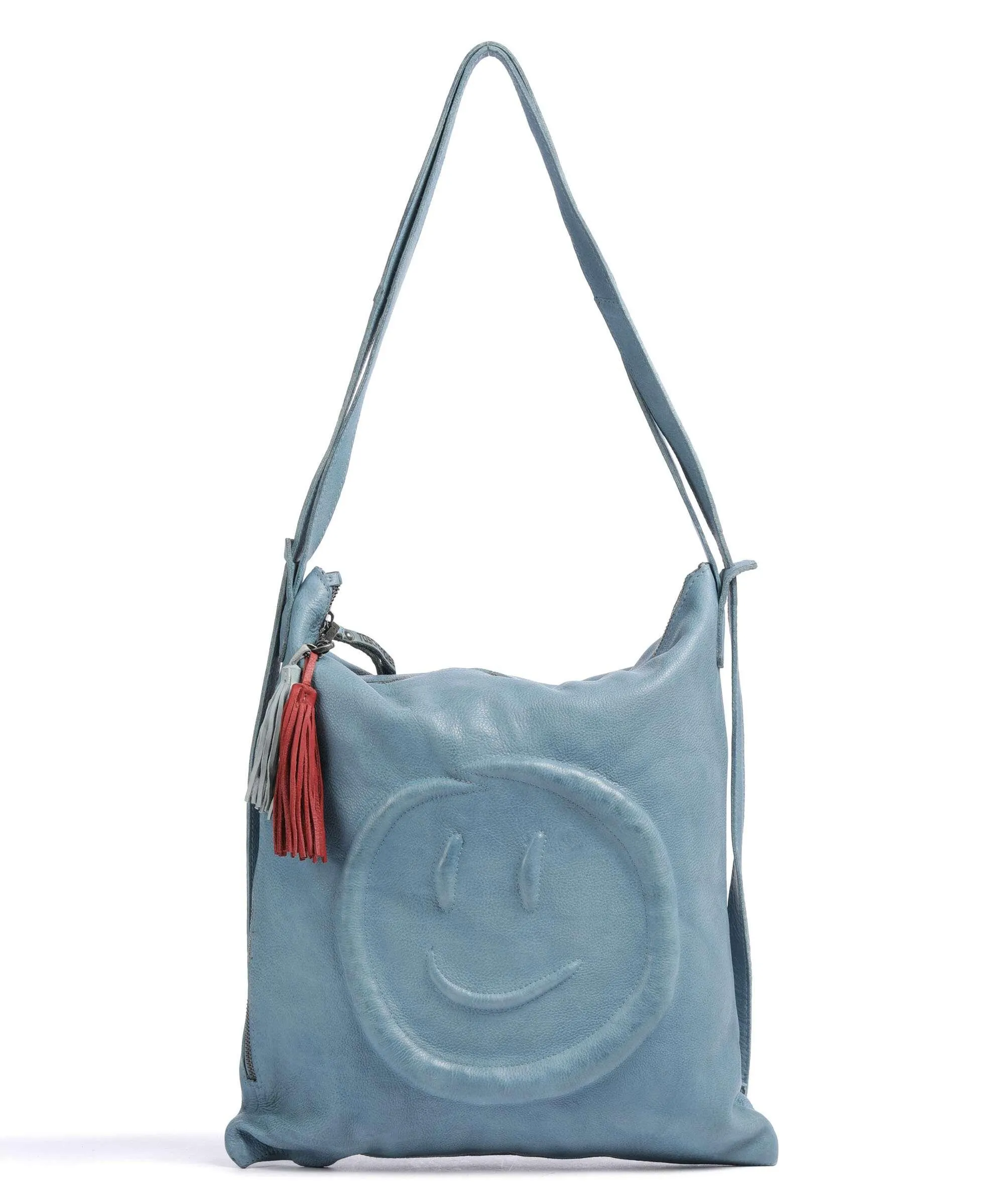  Taschendieb Wien Paradiesgarten 1 Borsa a zainetto pelle di vacchetta grana blu  