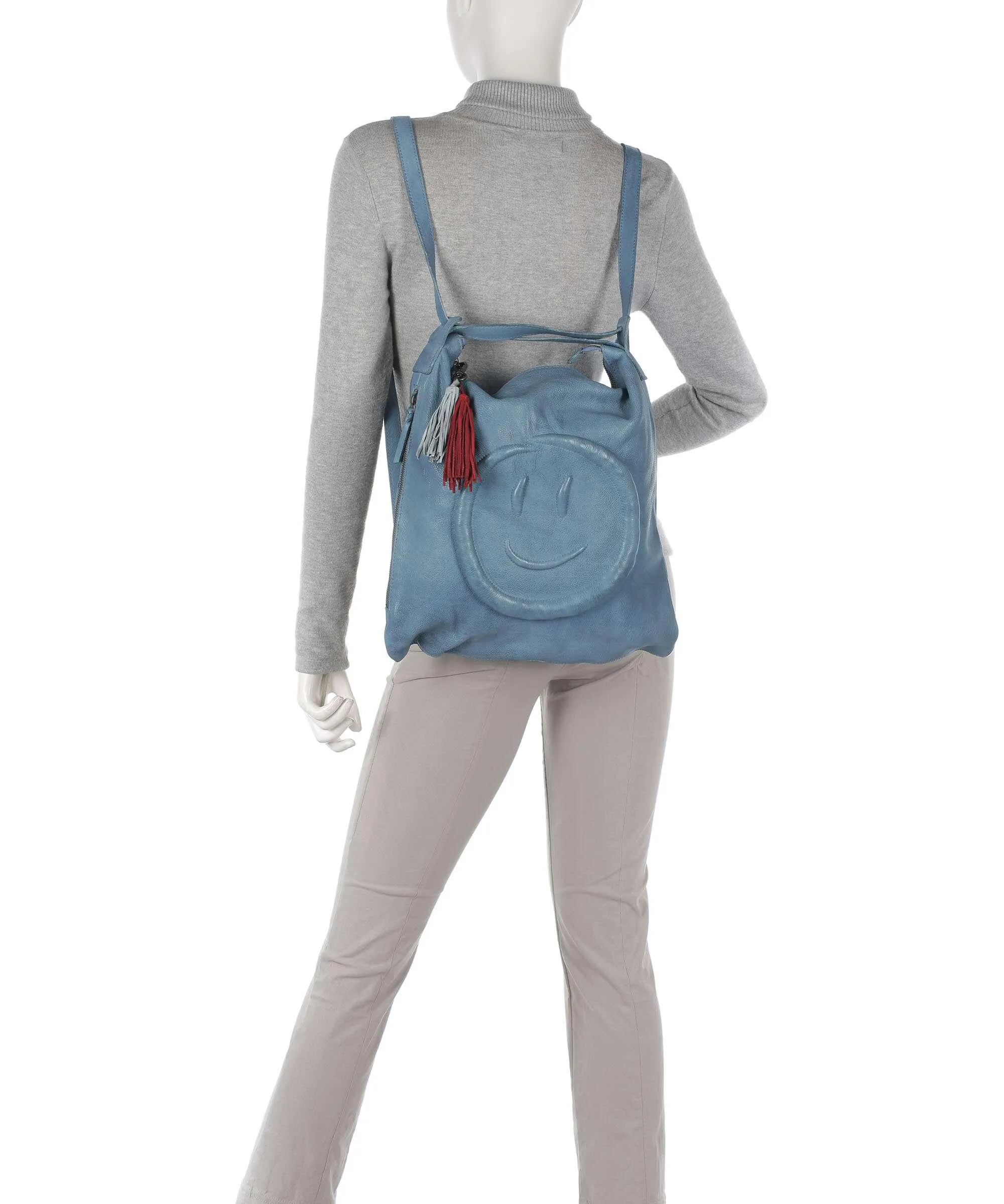  Taschendieb Wien Paradiesgarten 1 Borsa a zainetto pelle di vacchetta grana blu  